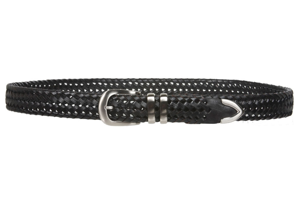 Men's 1 1/8 Inch (30 mm) Braided Leather Dress Belt - OnlineBelts