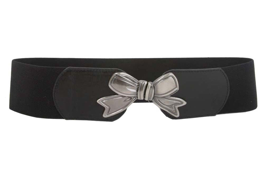 3" Wide High Waist Bow Tie Fashion Stretch Belt - OnlineBelts