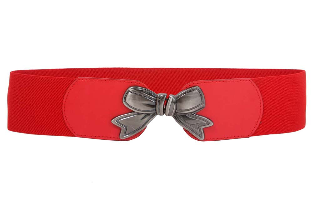 3" Wide High Waist Bow Tie Fashion Stretch Belt - OnlineBelts