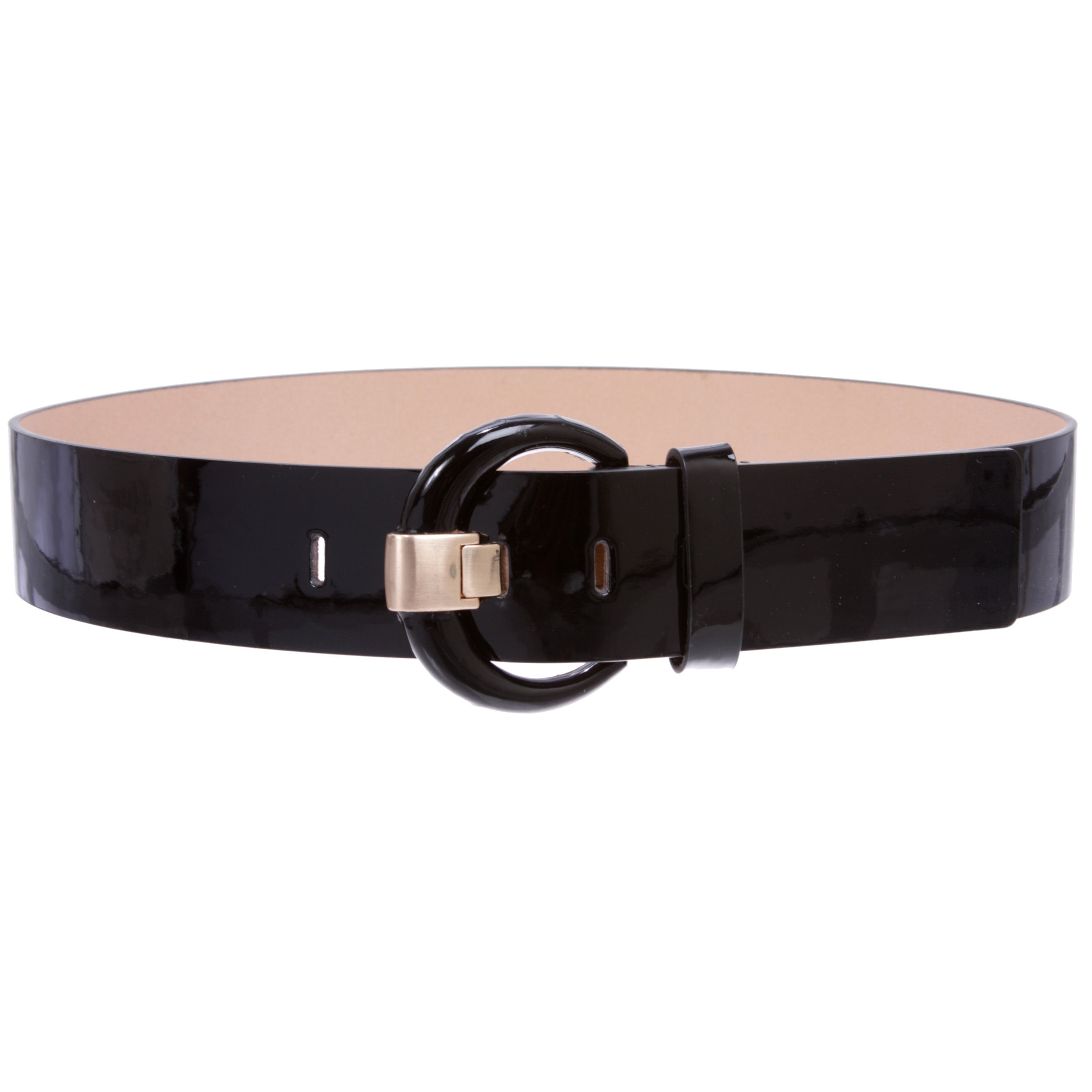 Women's 2" Wide High Waist Patent Leather Fashion Round Belt - OnlineBelts