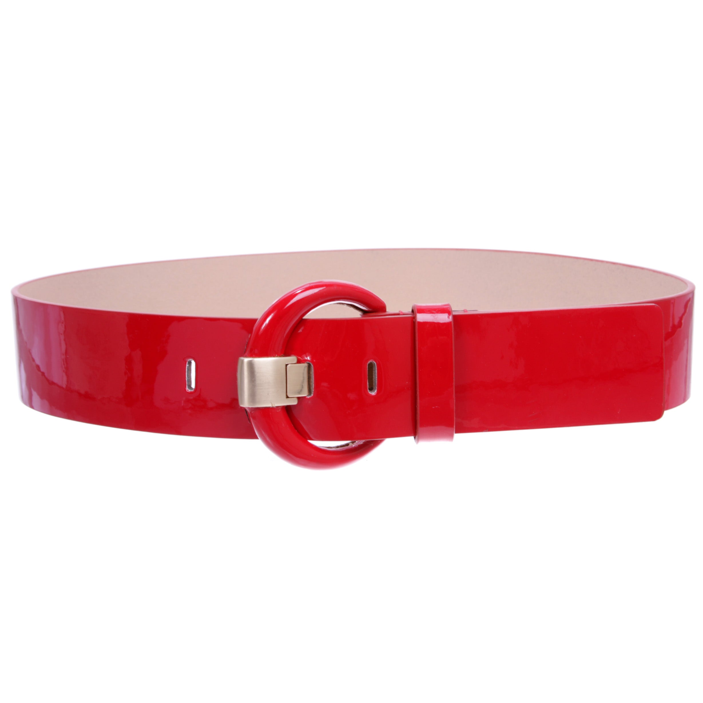 Women's 2" Wide High Waist Patent Leather Fashion Round Belt - OnlineBelts
