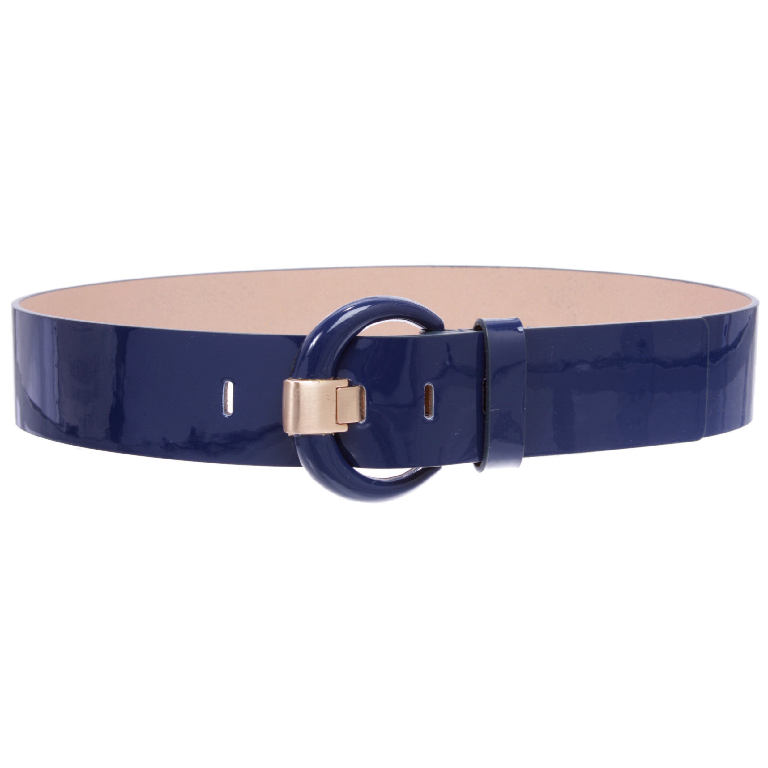 Women's 2" Wide High Waist Patent Leather Fashion Round Belt - OnlineBelts