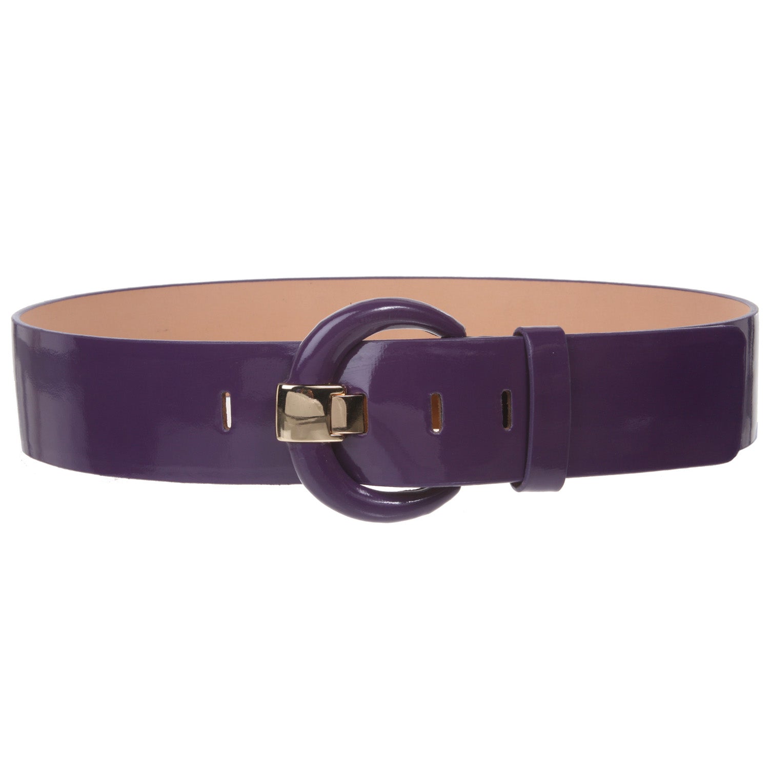 Women's 2" Wide High Waist Patent Leather Fashion Round Belt - OnlineBelts