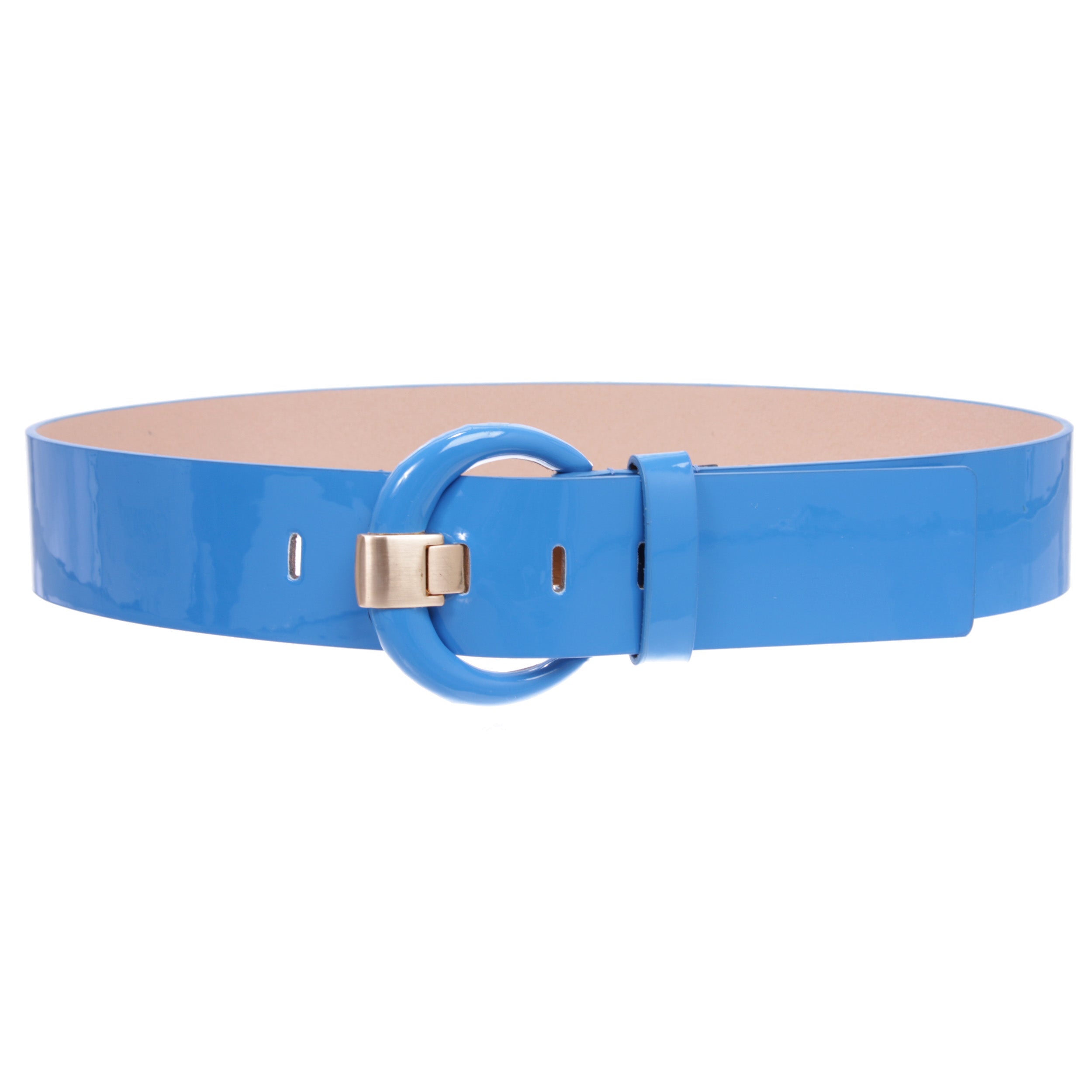 Women's 2" Wide High Waist Patent Leather Fashion Round Belt - OnlineBelts