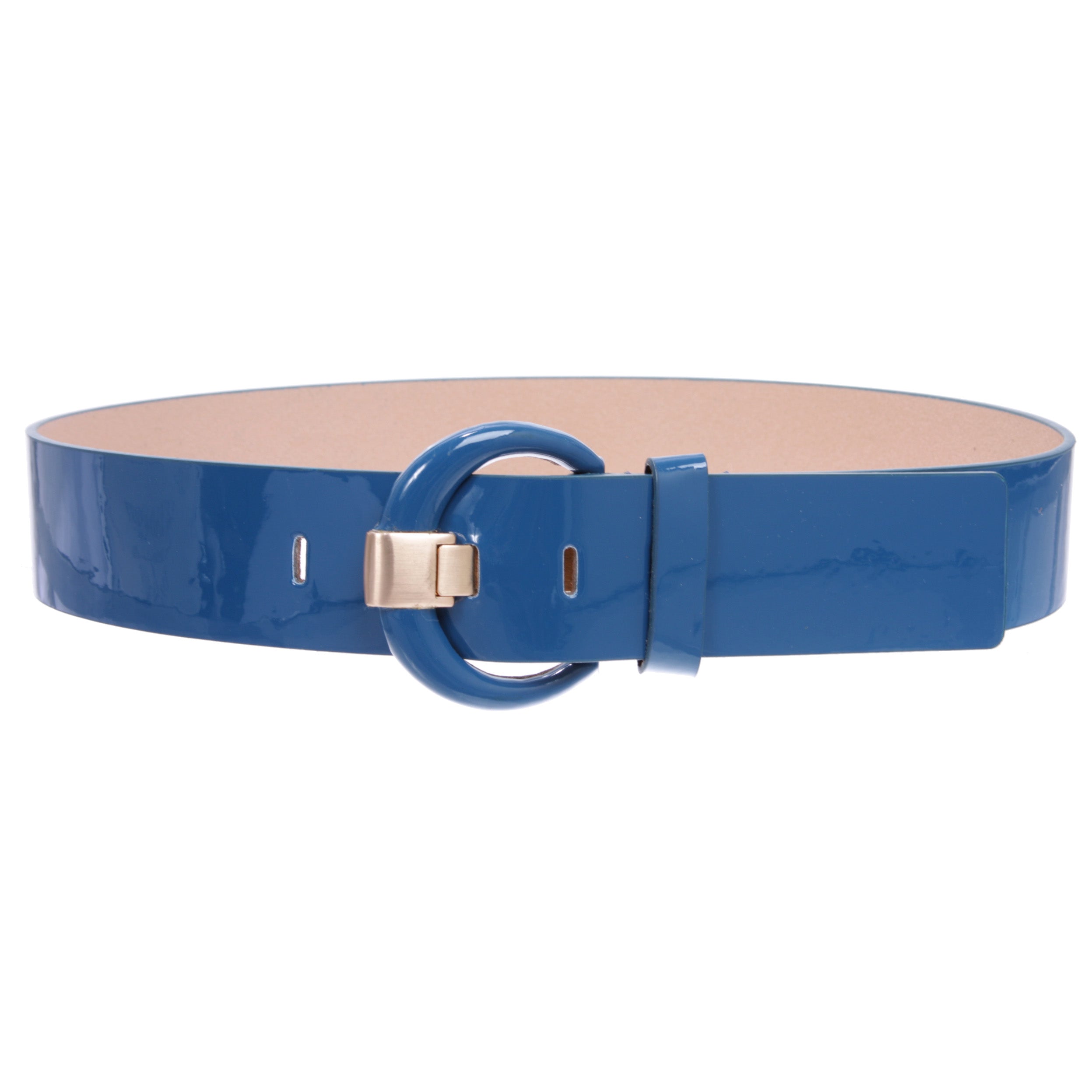Women's 2" Wide High Waist Patent Leather Fashion Round Belt - OnlineBelts