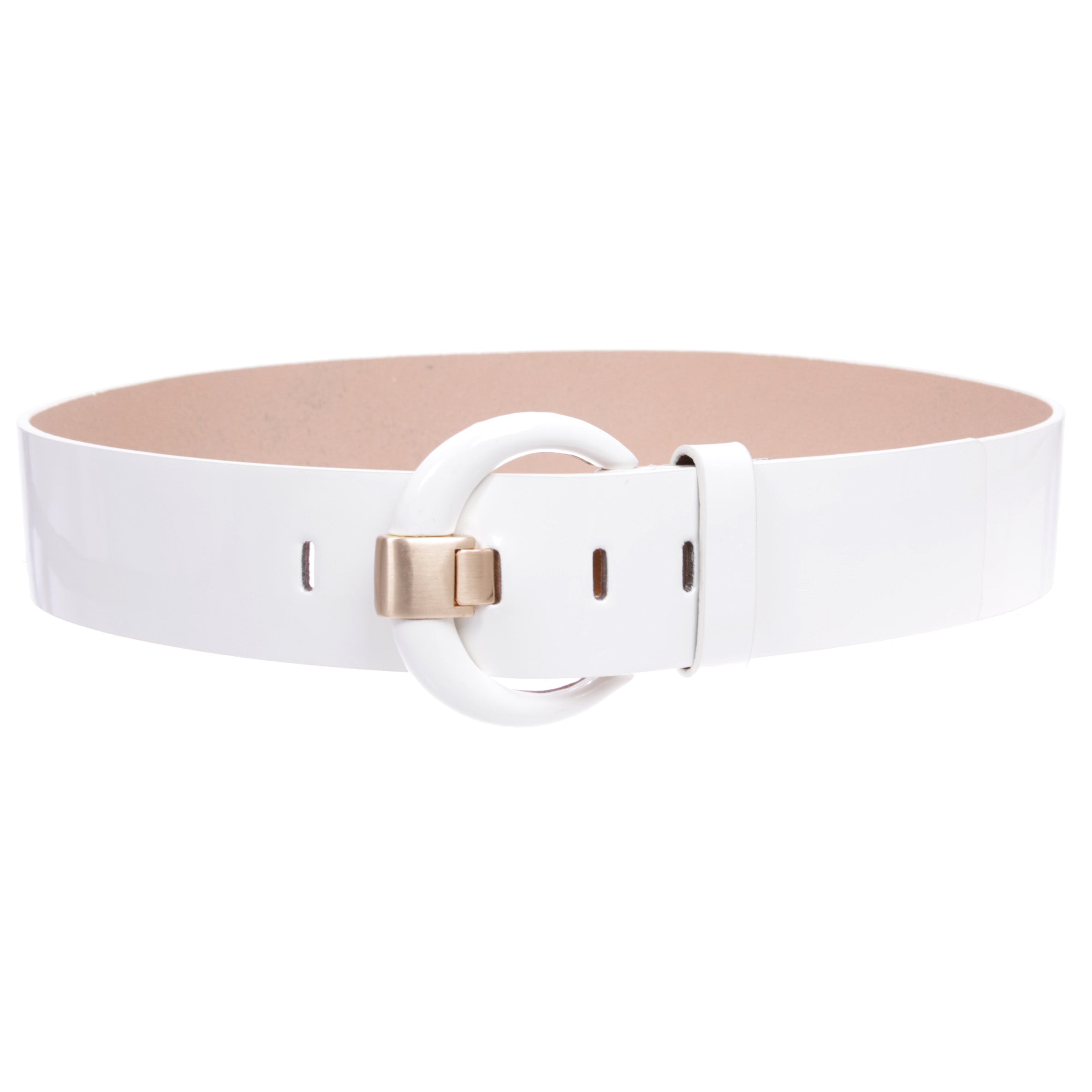 Women's 2" Wide High Waist Patent Leather Fashion Round Belt - OnlineBelts