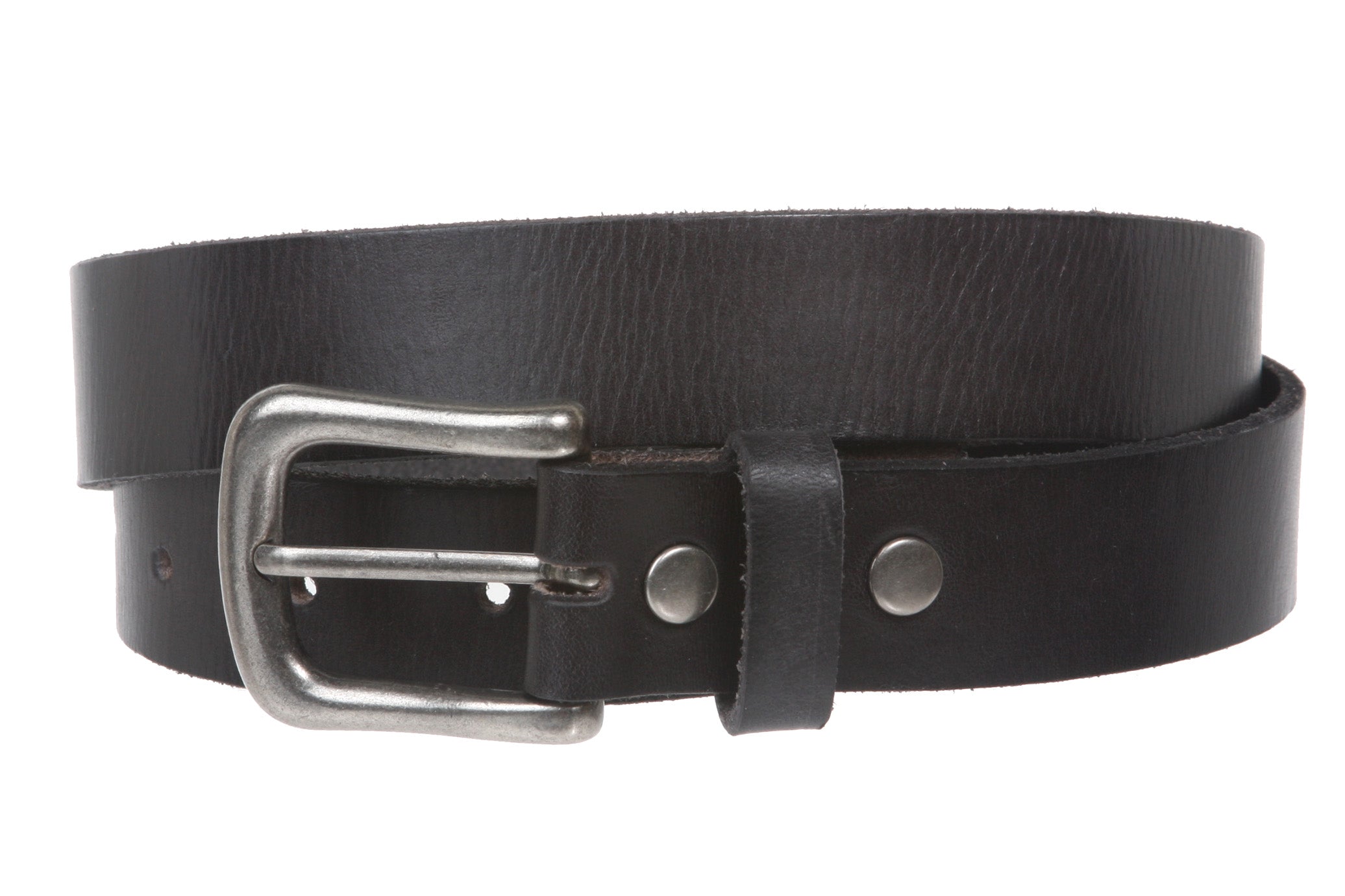 1 1/8" Snap On Oil Tanned Skinny Vintage Cowhide Leather Belt - OnlineBelts