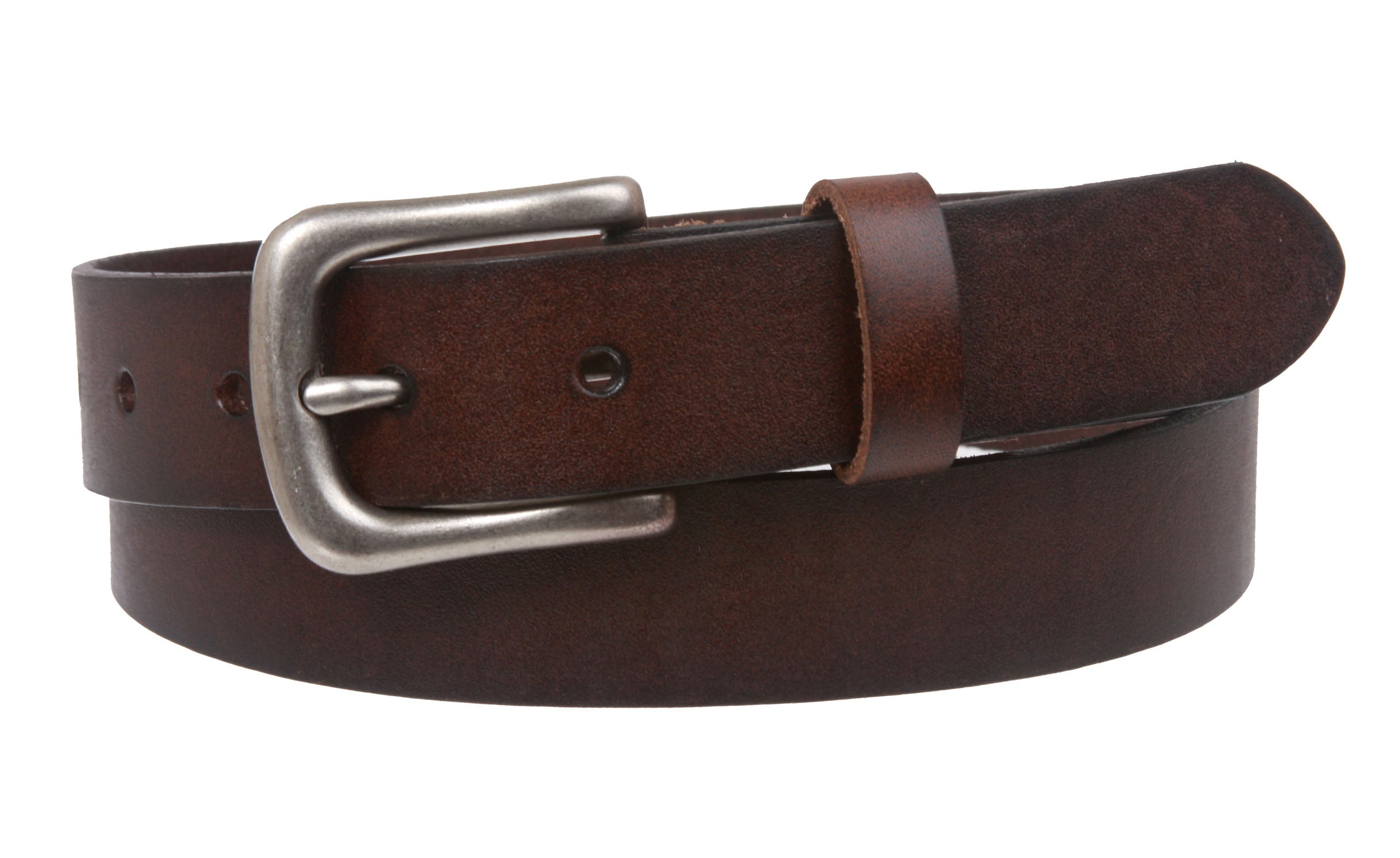 1 1/8" Snap On Oil Tanned Skinny Vintage Cowhide Leather Belt - OnlineBelts