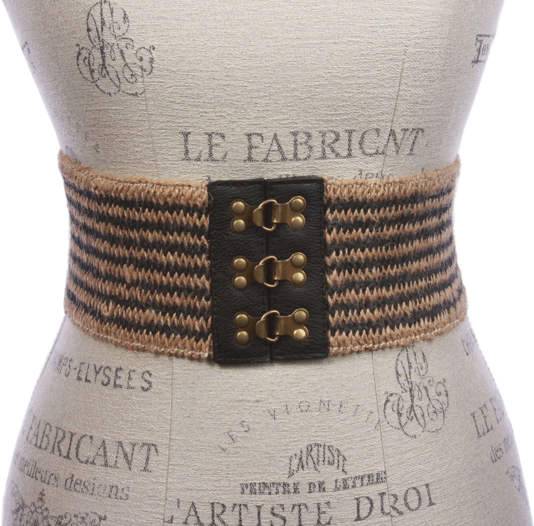 3 1/2" Two Tone Hemp Braided Elastic Stretch Belt - OnlineBelts
