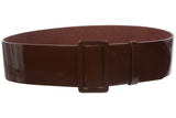 Women's 2 1/4" Wide High Waist Pull-Through Prong-less Patent Leather Belt