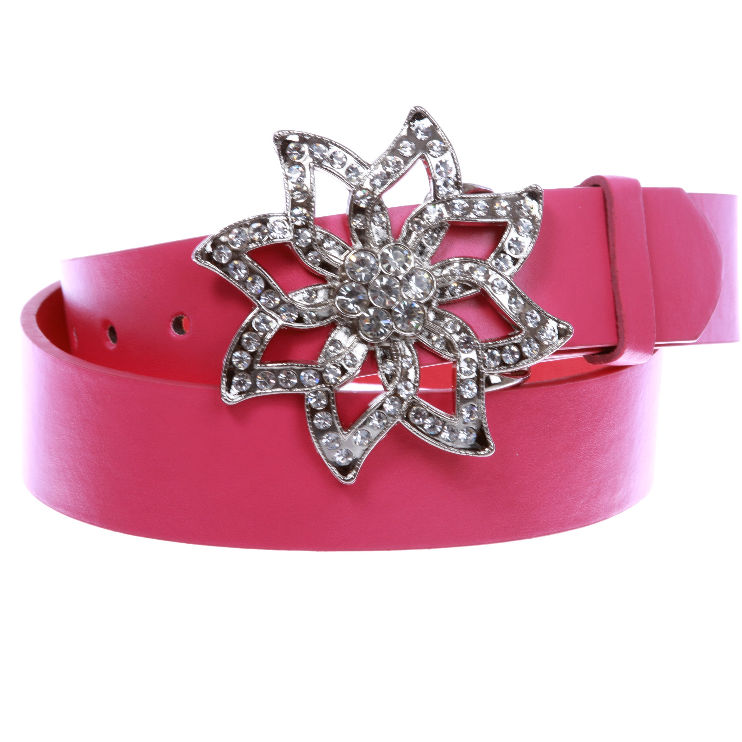 1 1/2" Women's Snap On Rhinestone Floral Fashion Belt Multi-Color Options - OnlineBelts