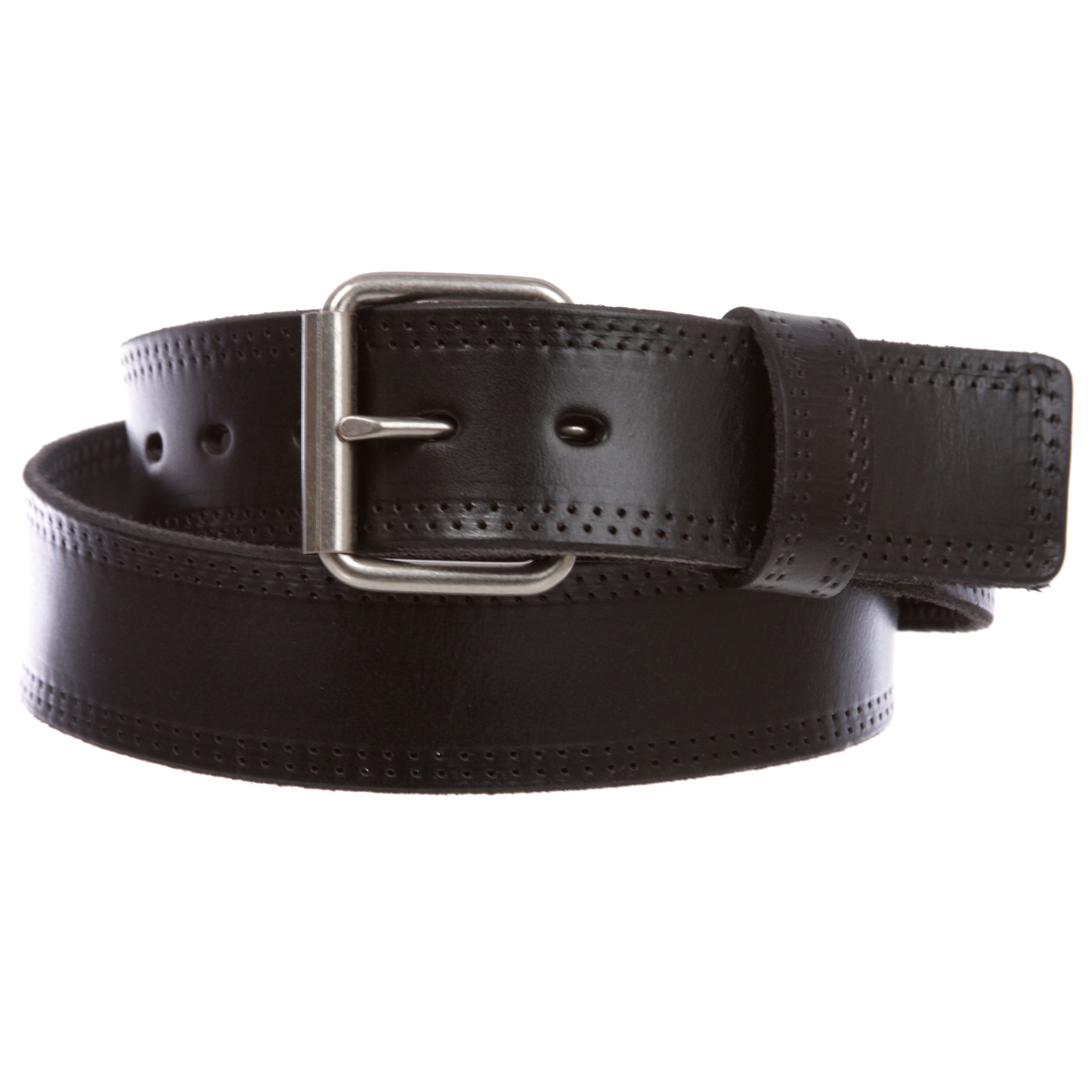 1 3/4" Snap on Classic Vintage Cowhide Thick Leather Casual Jean Belt - OnlineBelts