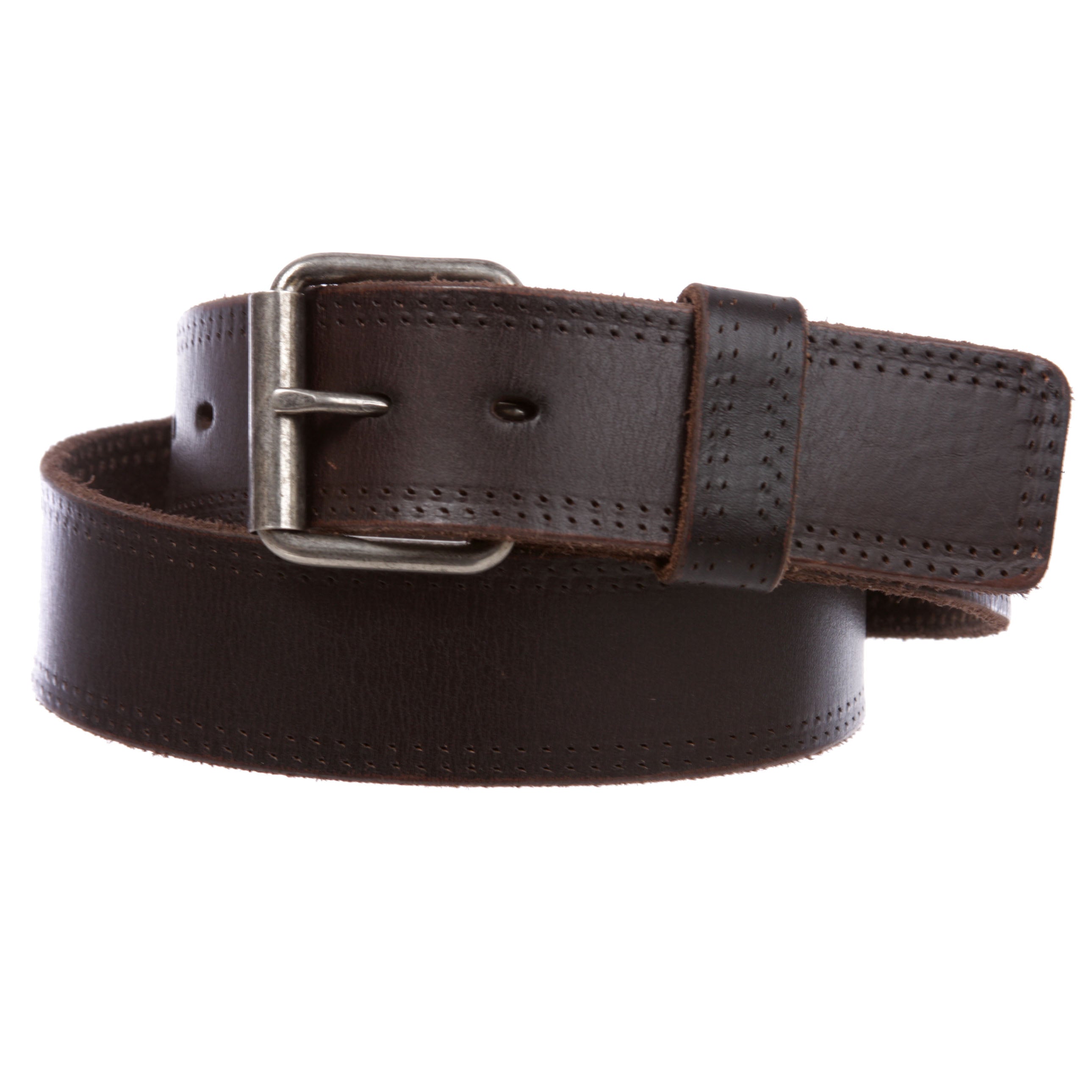 1 3/4" Snap on Classic Vintage Cowhide Thick Leather Casual Jean Belt - OnlineBelts