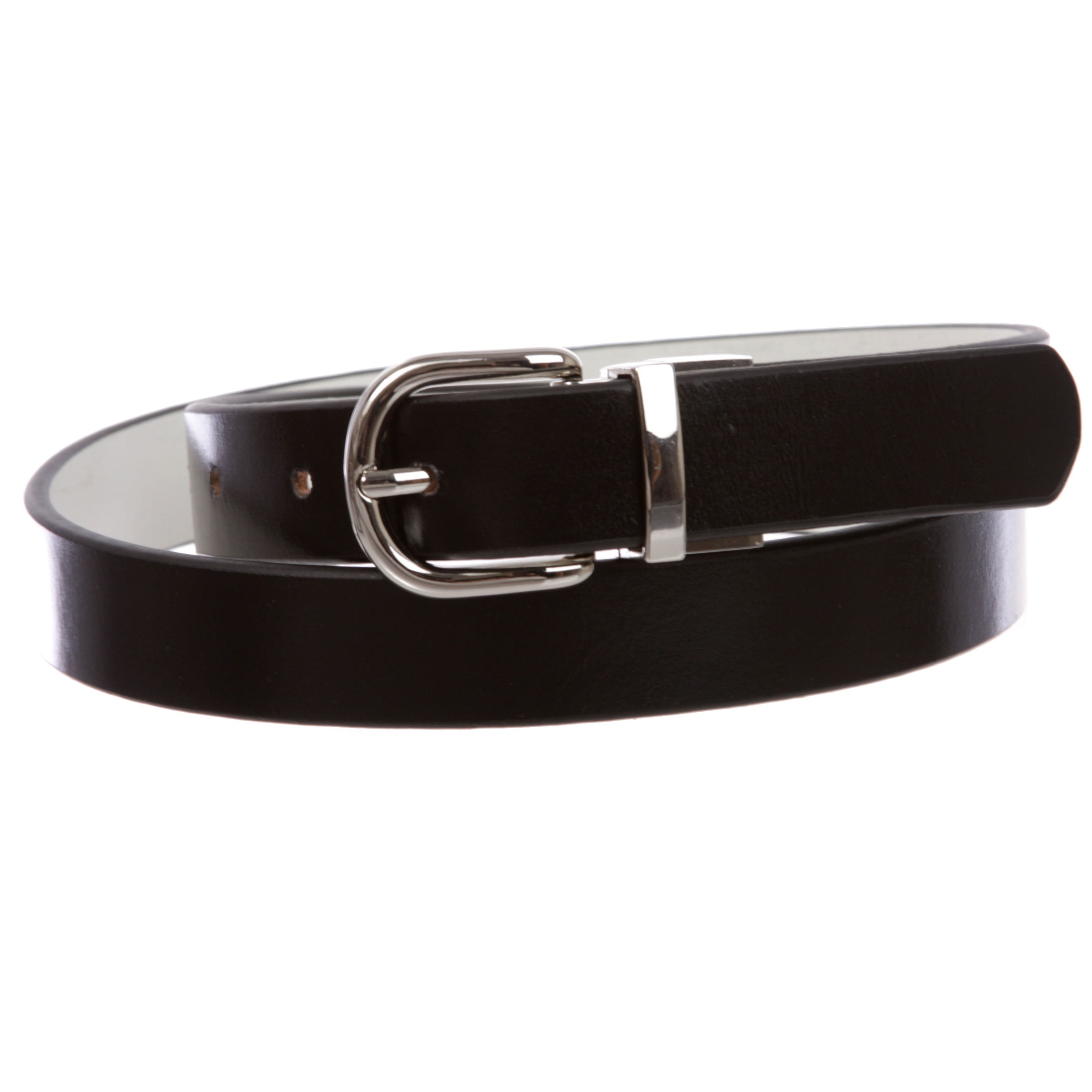 Women's Skinny Horse Shoe Reversible Leather Dress Belt - OnlineBelts