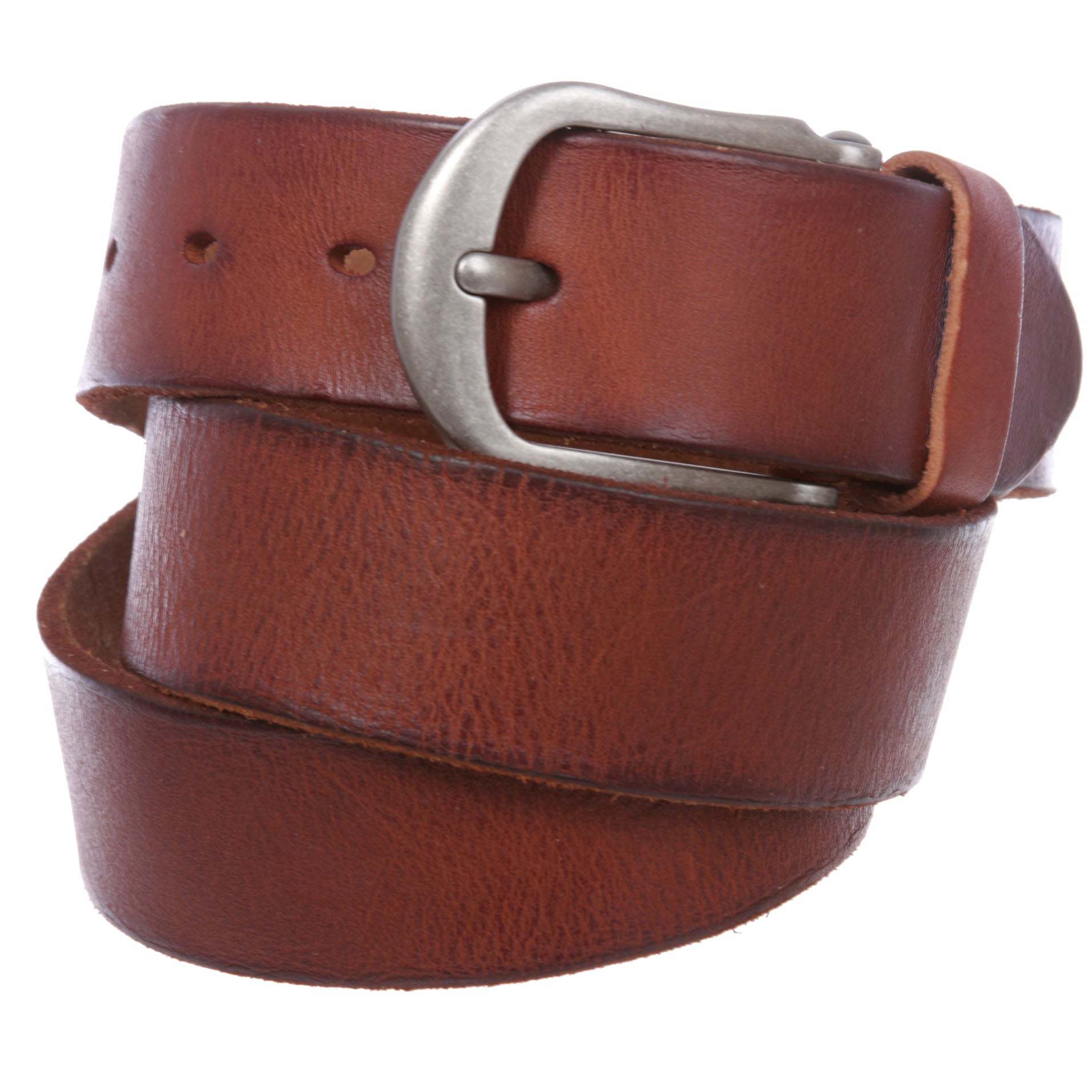 Men's Harness Stitch Linked Vintage Full Grain Thick Leather Casual Jean Belt - OnlineBelts