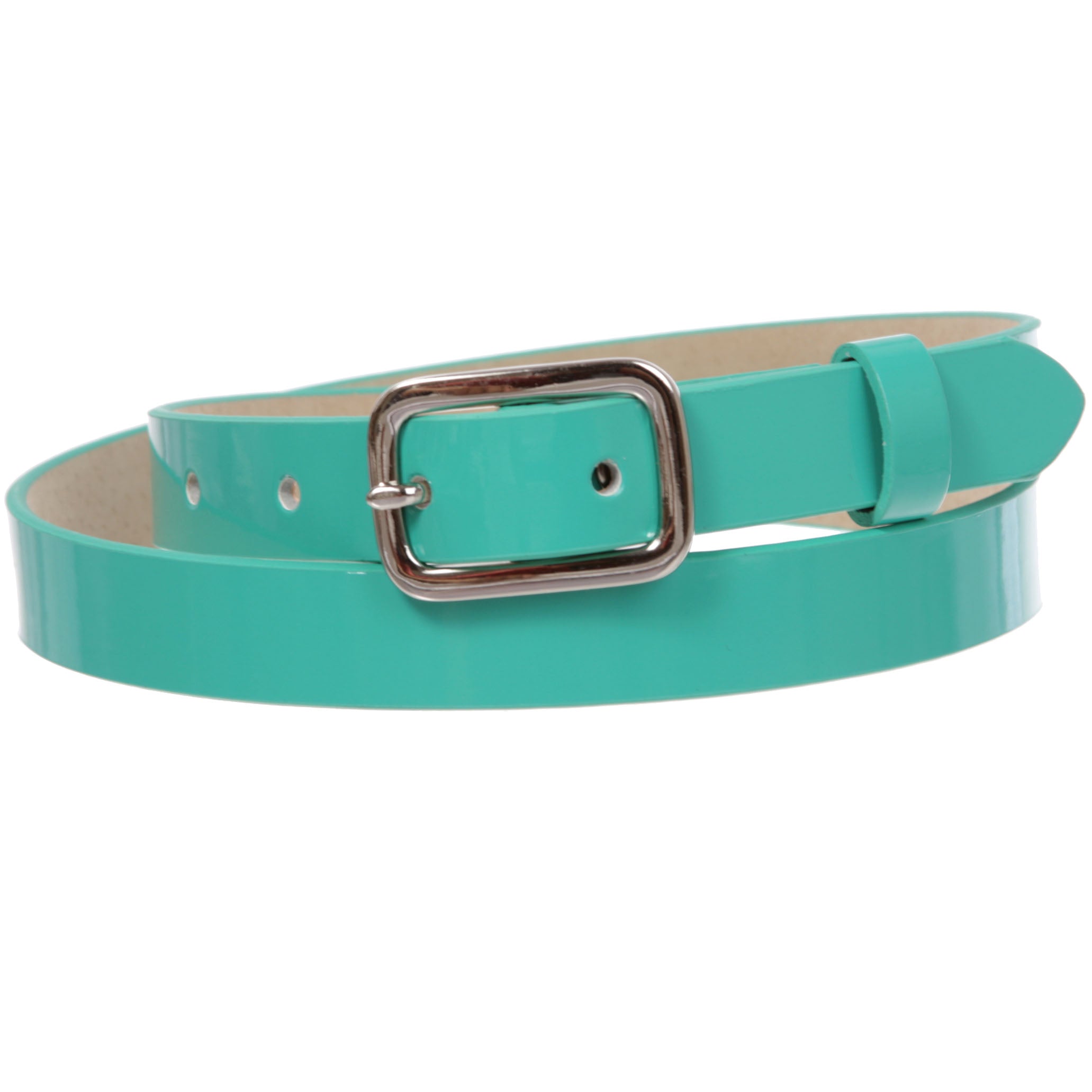 3/4" (19 mm) Womens Skinny Patent Non Leather Fashion Dress Belt - OnlineBelts