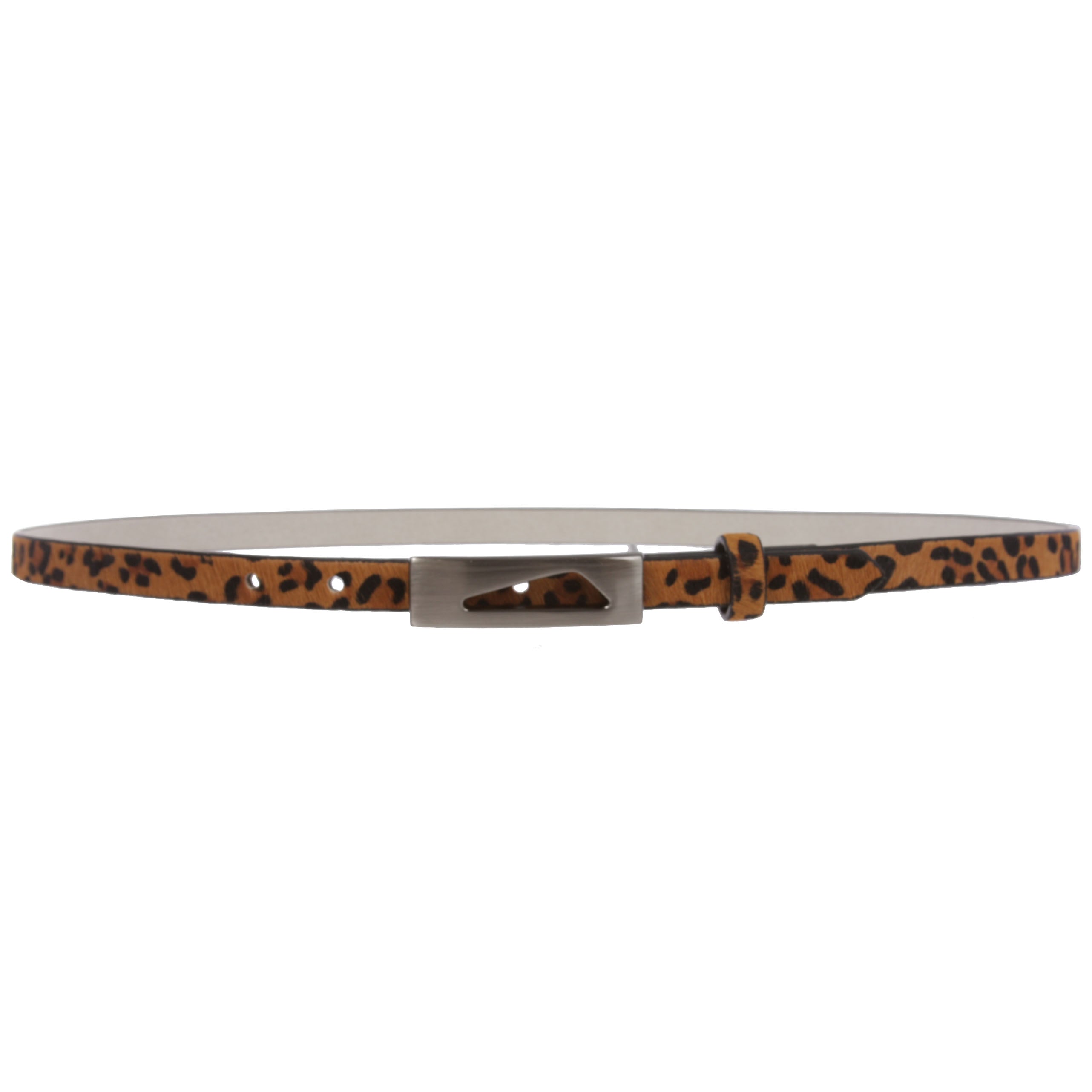 Women's 1/2"(15mm) Women's Snap On Faux Leopard Animal Fur Skinny Non Leather Belt - OnlineBelts
