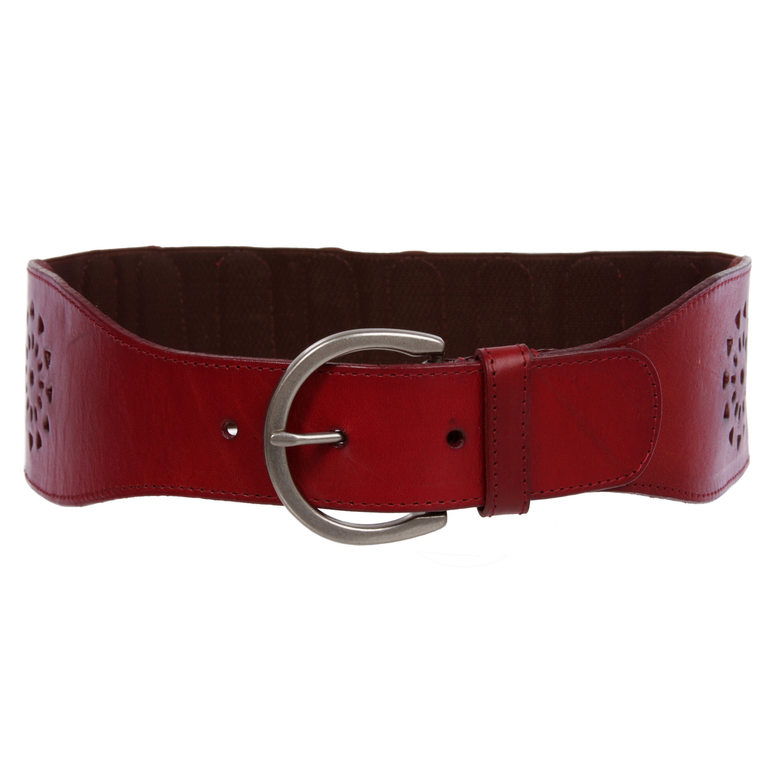 3" Inch High Waist Stretch With Perforated Flower Designed Belt - OnlineBelts