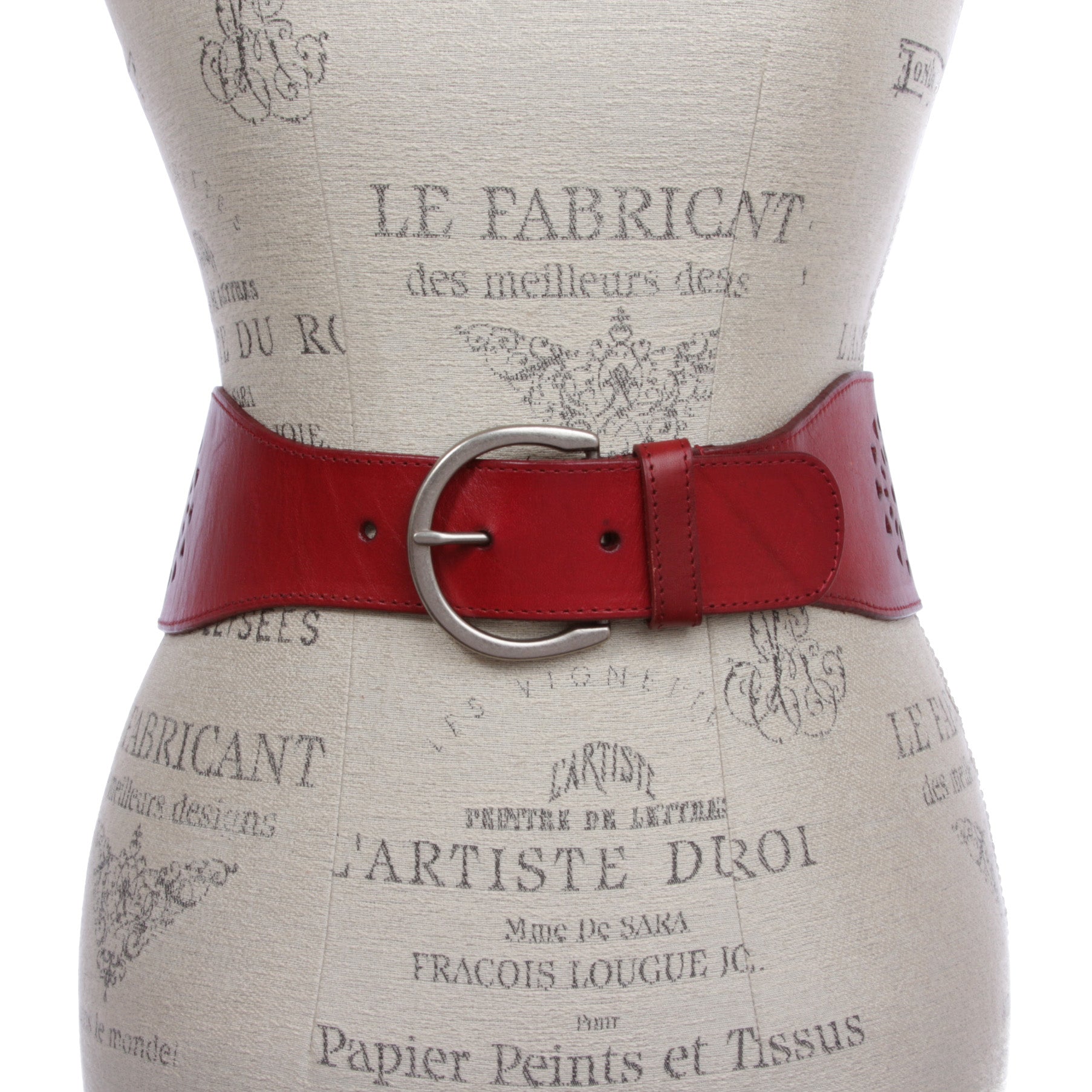 3" Inch High Waist Stretch With Perforated Flower Designed Belt - OnlineBelts