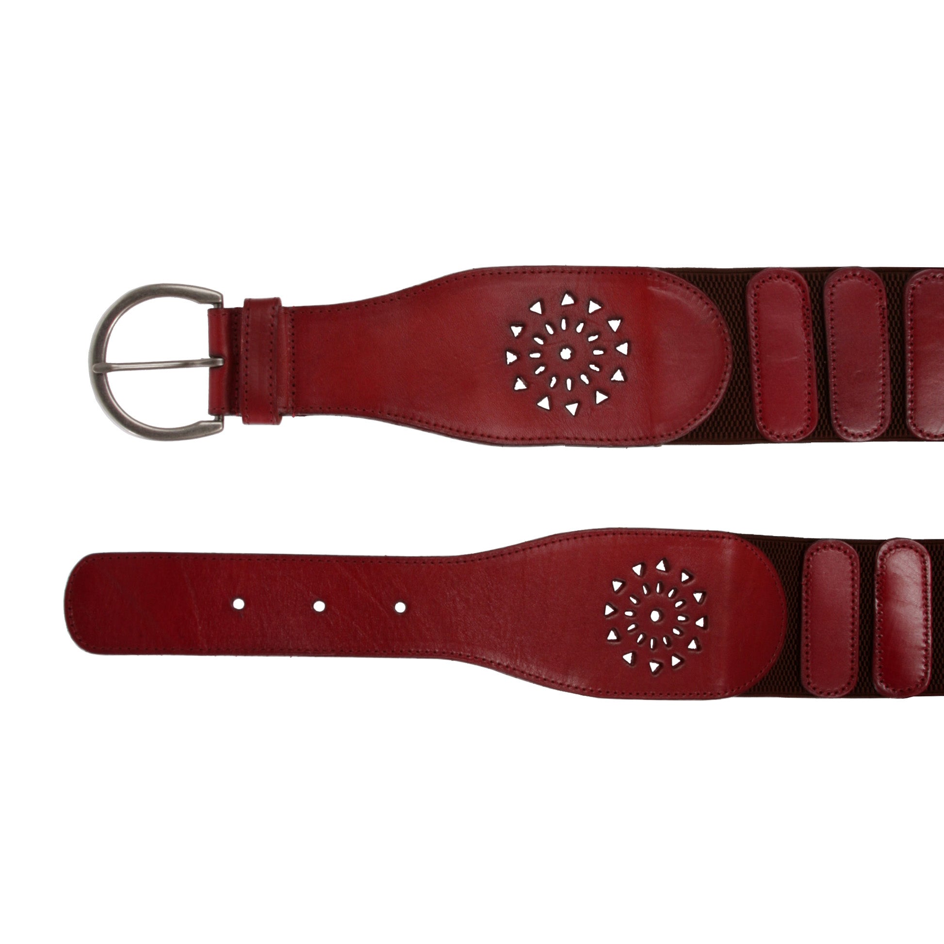 3" Inch High Waist Stretch With Perforated Flower Designed Belt - OnlineBelts