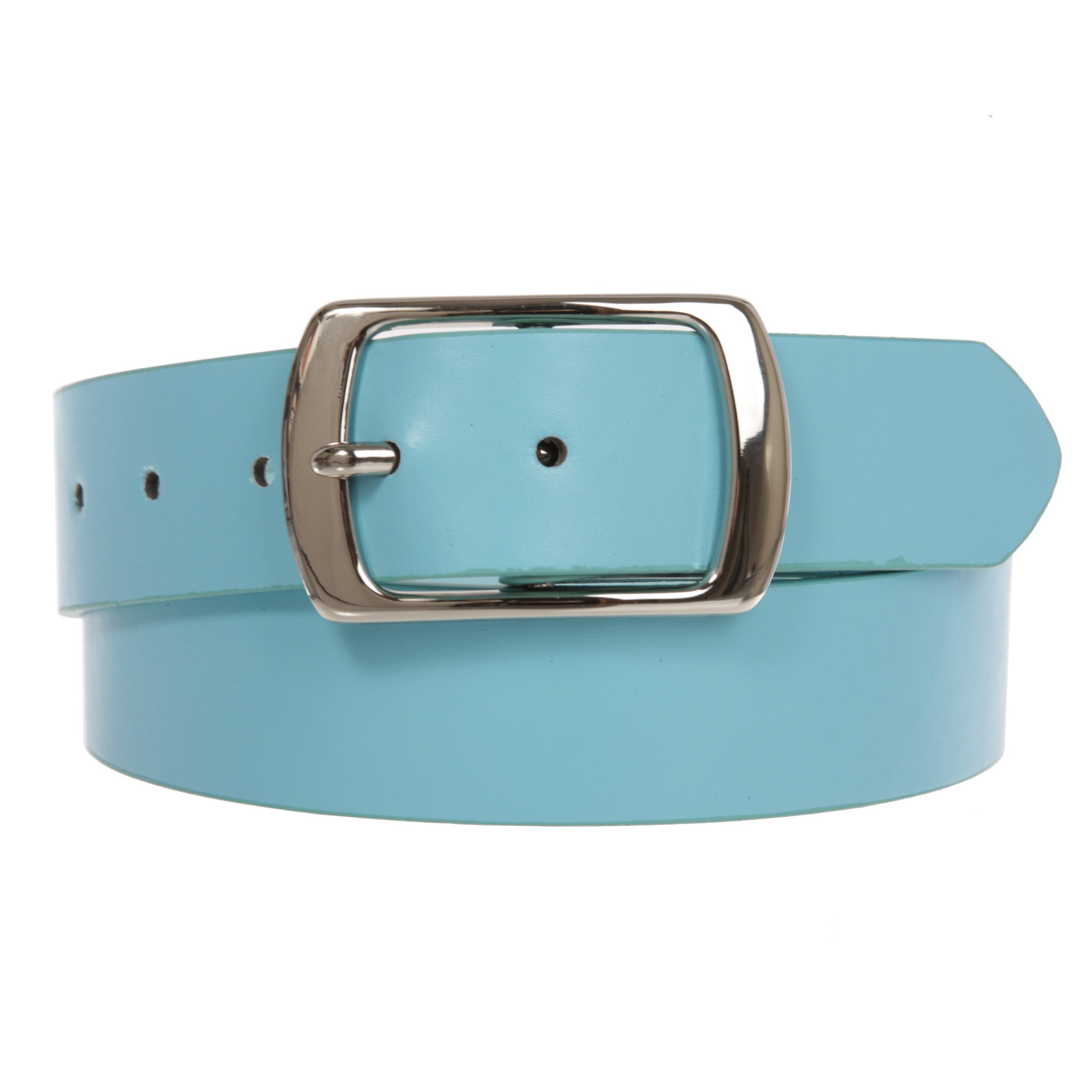 Women Casual PU Leather Dress Belt With Square Single Prong Buckle - OnlineBelts