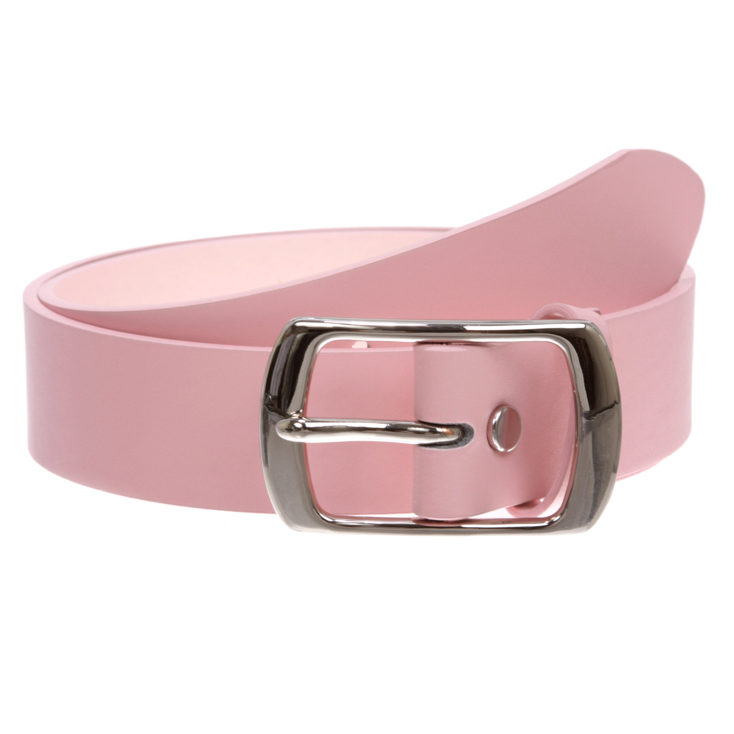 Women Casual PU Leather Dress Belt With Square Single Prong Buckle - OnlineBelts