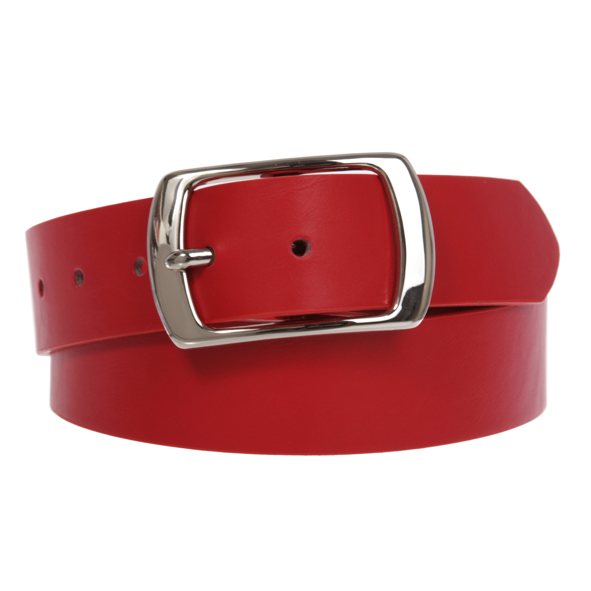 Women Casual PU Leather Dress Belt With Square Single Prong Buckle - OnlineBelts