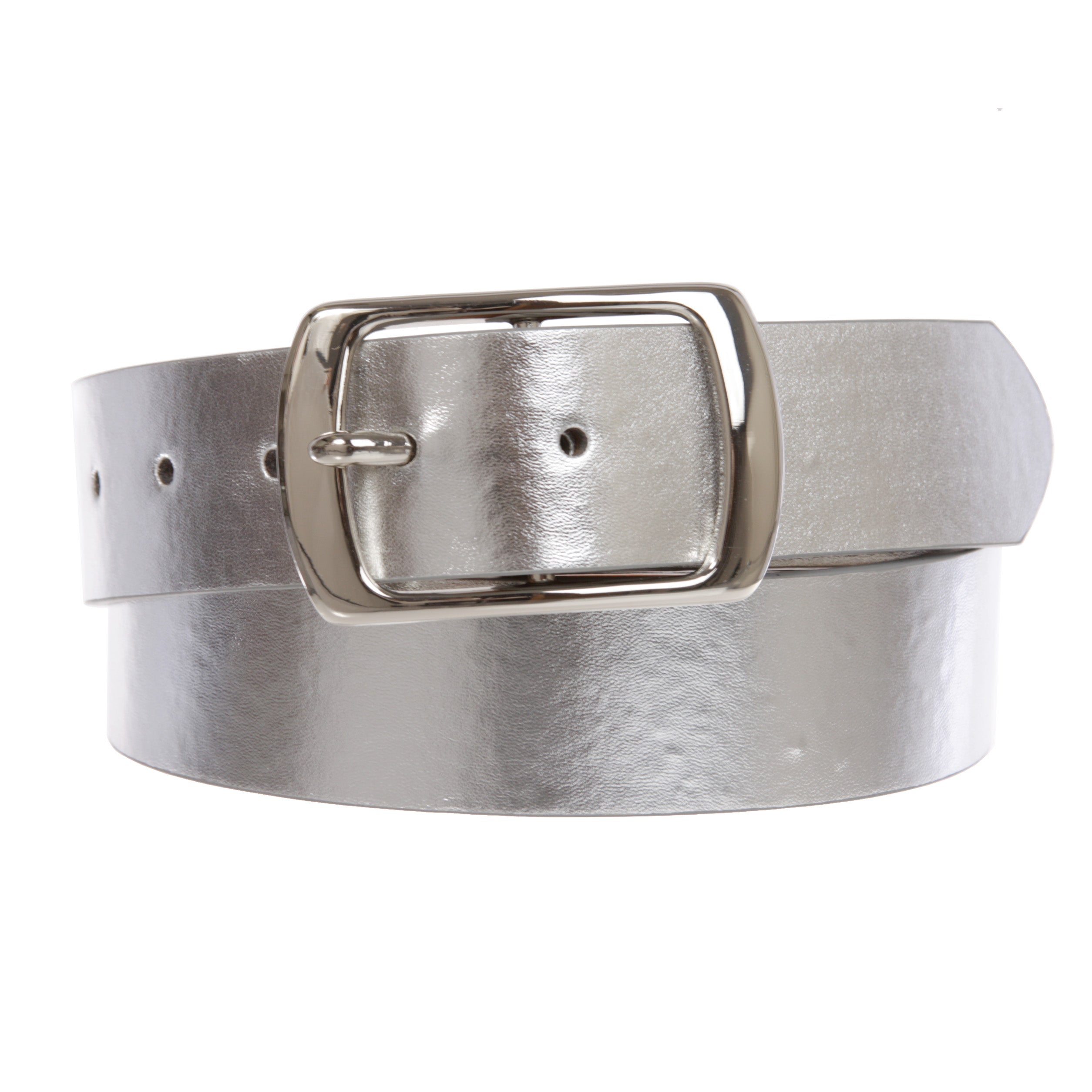 Women Casual PU Leather Dress Belt With Square Single Prong Buckle - OnlineBelts