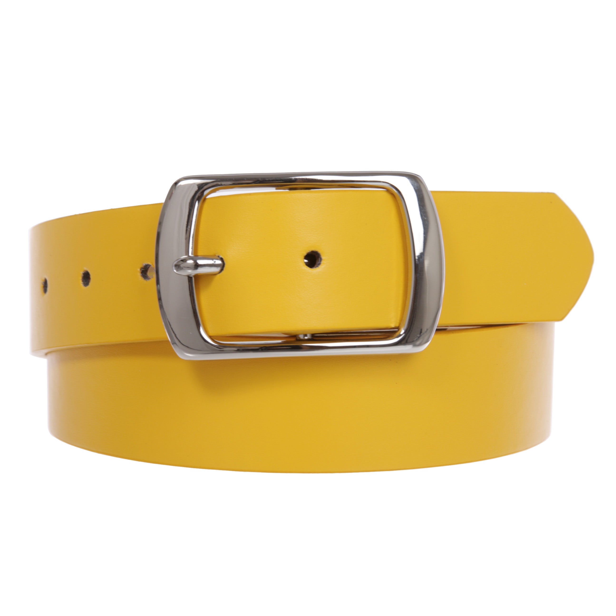 Women Casual PU Leather Dress Belt With Square Single Prong Buckle - OnlineBelts