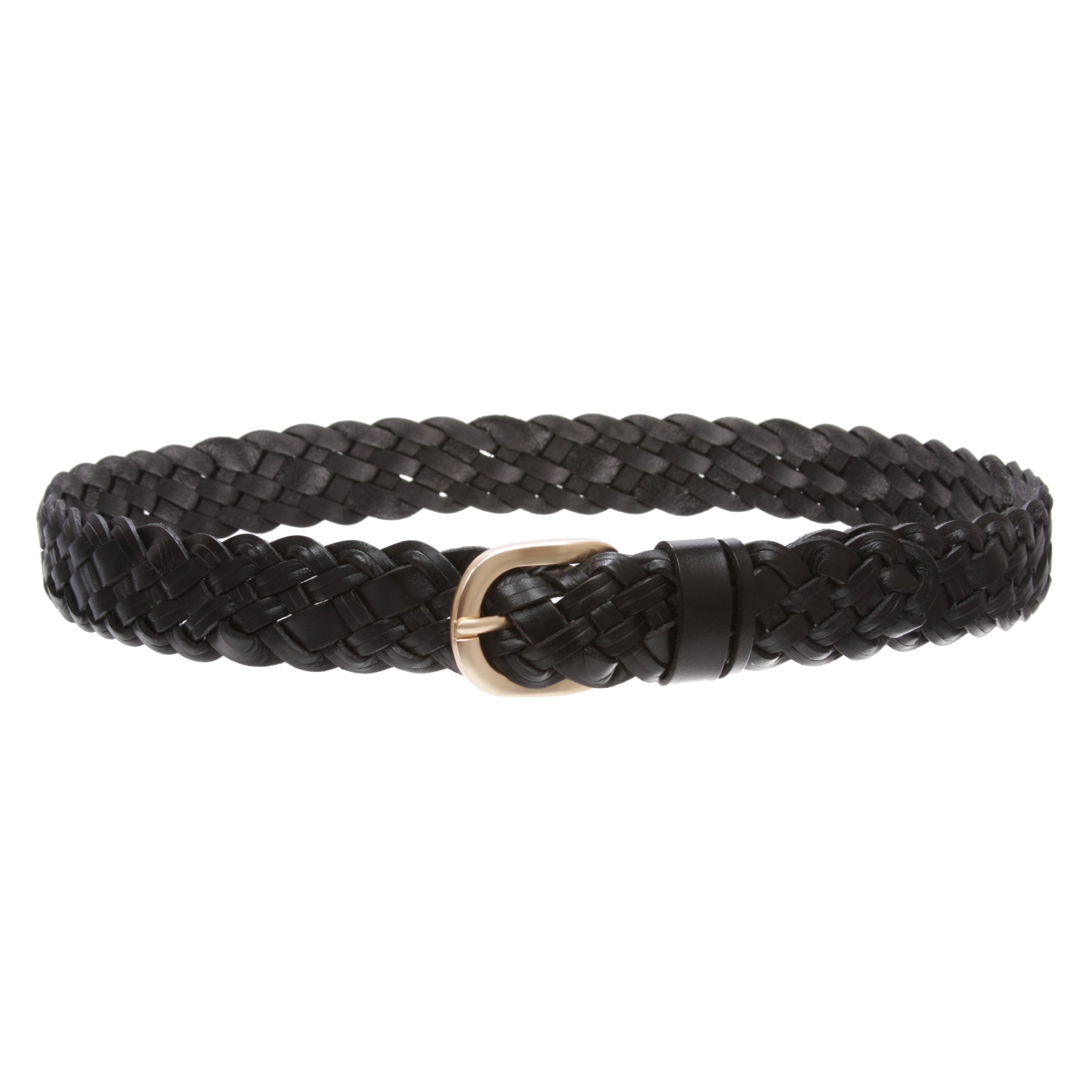 Women's 1 1/2" (38mm) Braided Woven Vintage Cowhide Full Grain Leather Belt - OnlineBelts