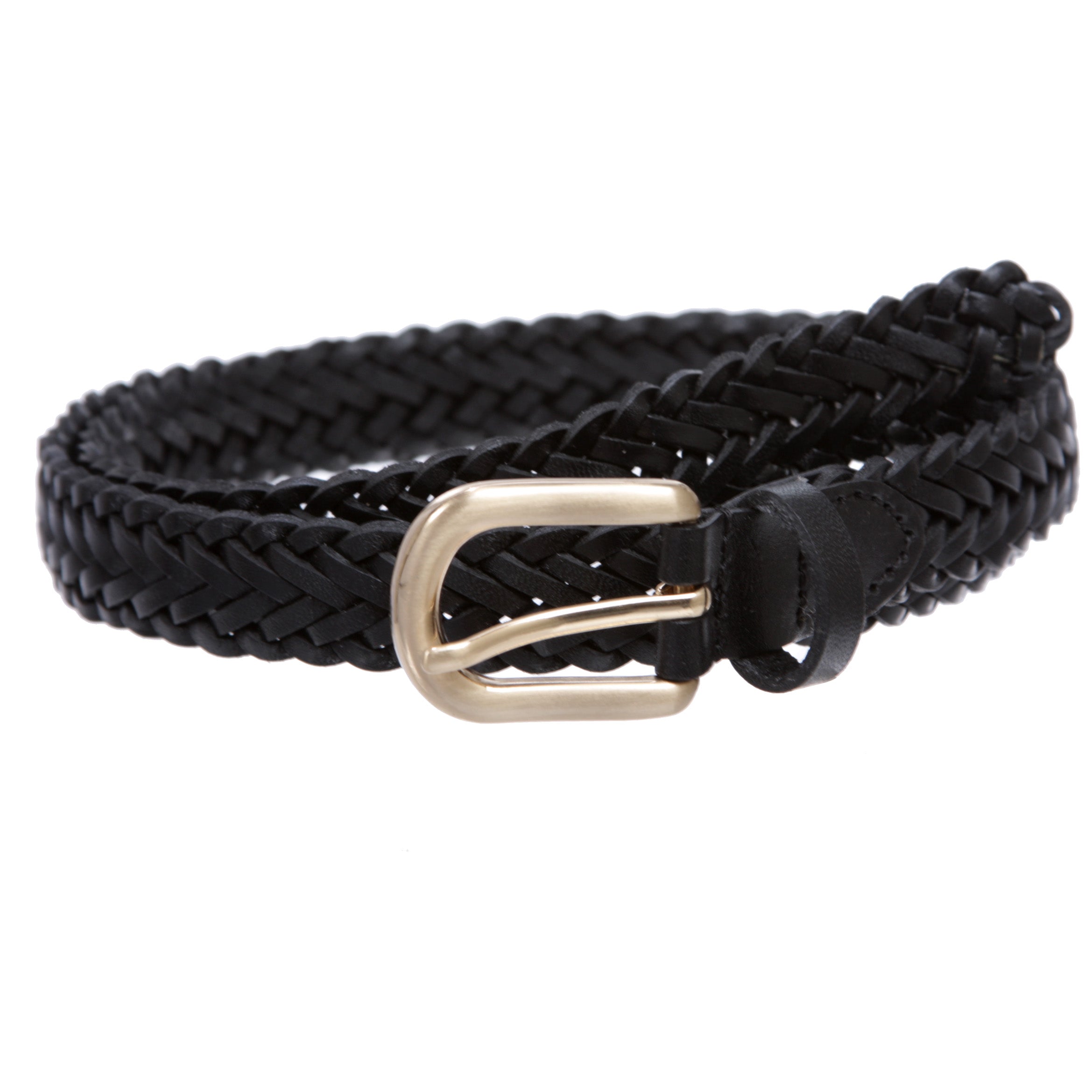 Classic 3/4" (20mm) Skinny Braided Woven Narrow Soft Cowhide Leather Belt - OnlineBelts