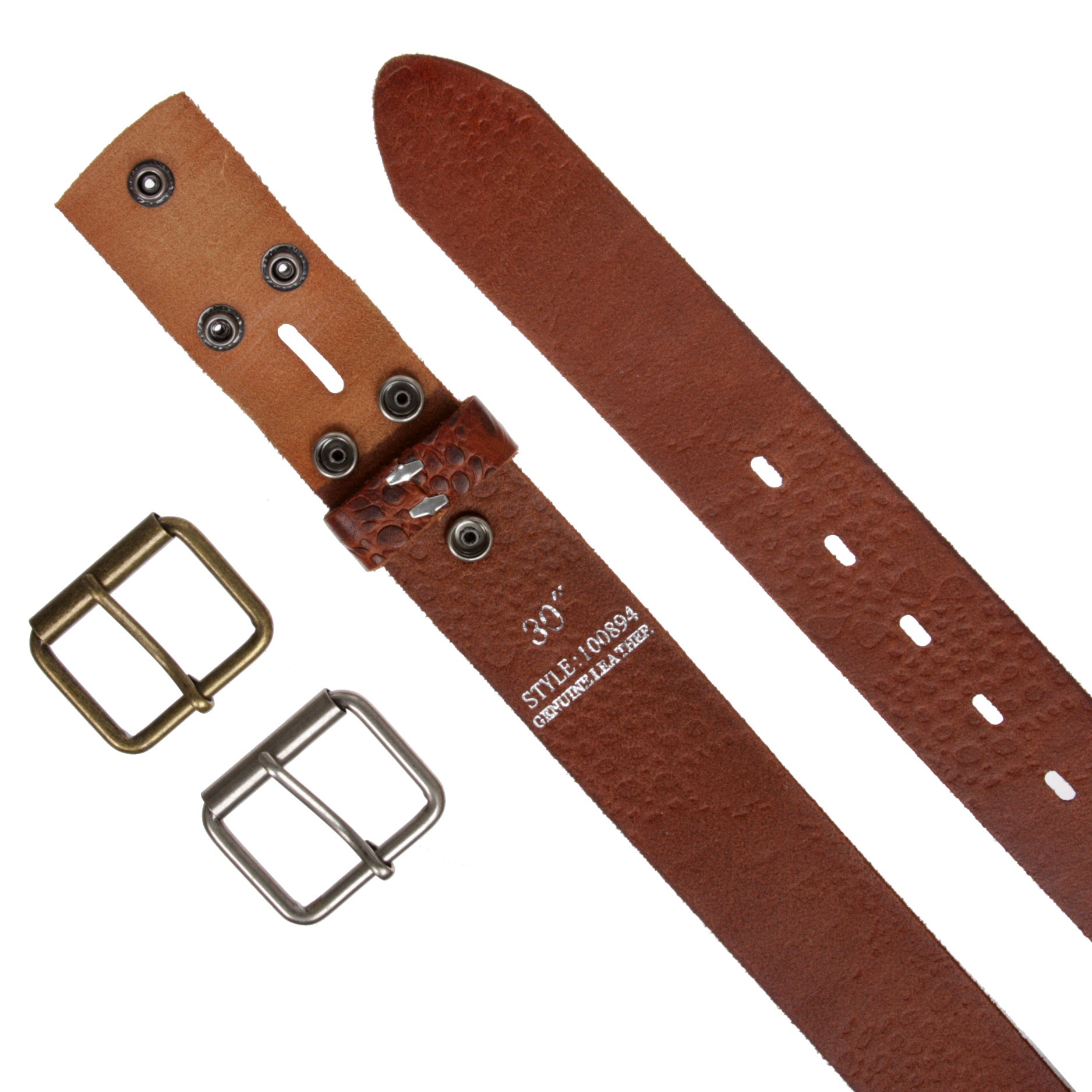 Croco Embossed Distressed 100% Leather Casual Belt for Men and Women - OnlineBelts