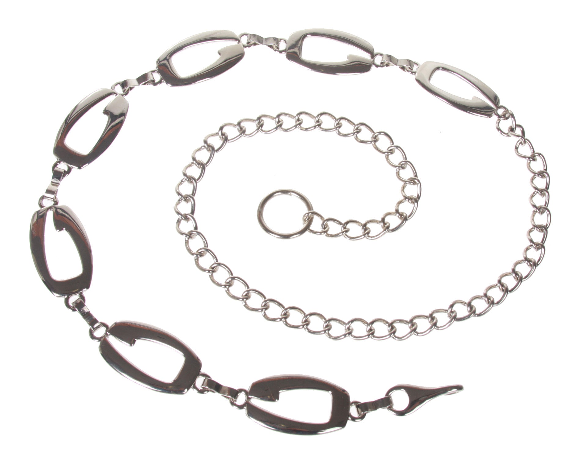1" Wide Ladies Fashion Oval Metal Chain Belt