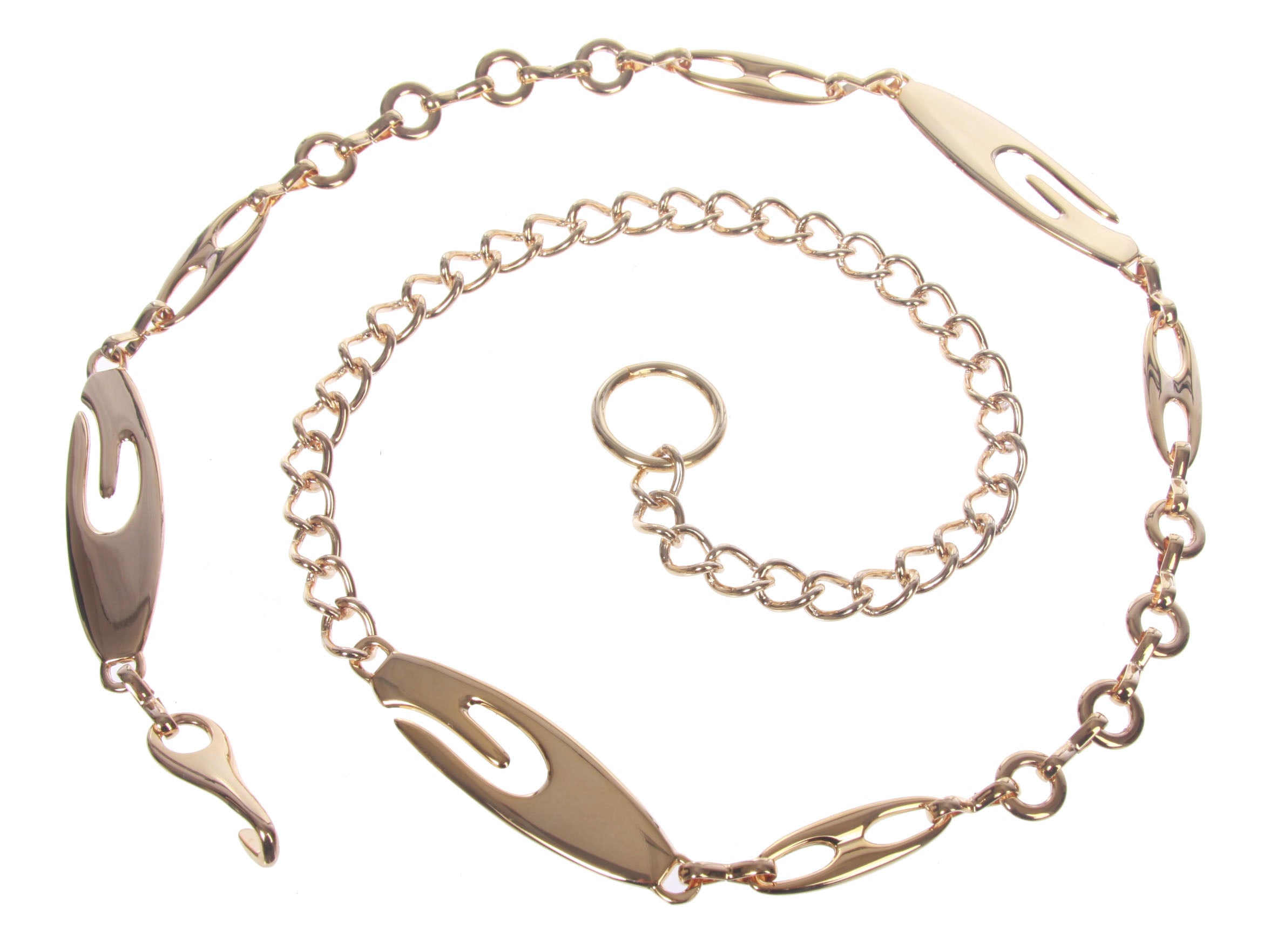 Women's Hook on Fashion Metal Chain Belt - OnlineBelts