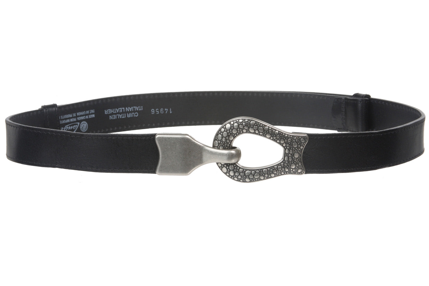 1 1/4 Inch Bovine Leather Adjustable Belt with Antic Nickel Buckle - OnlineBelts