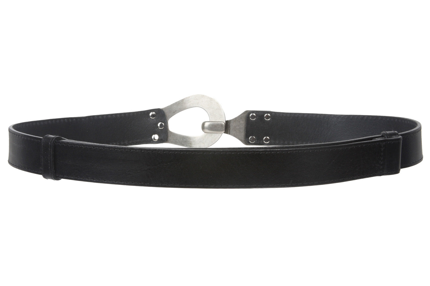 1 1/4 Inch Bovine Leather Adjustable Belt with Antic Nickel Buckle - OnlineBelts