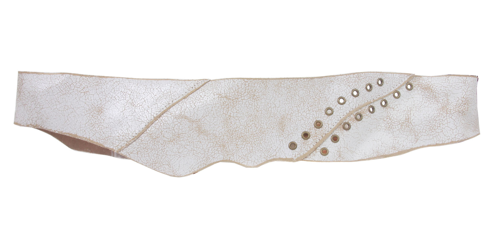 3" Wide Sash Genuine Vintage Crack Print Distressed Leather Belt w/ Double Circle Brass Buckle - OnlineBelts