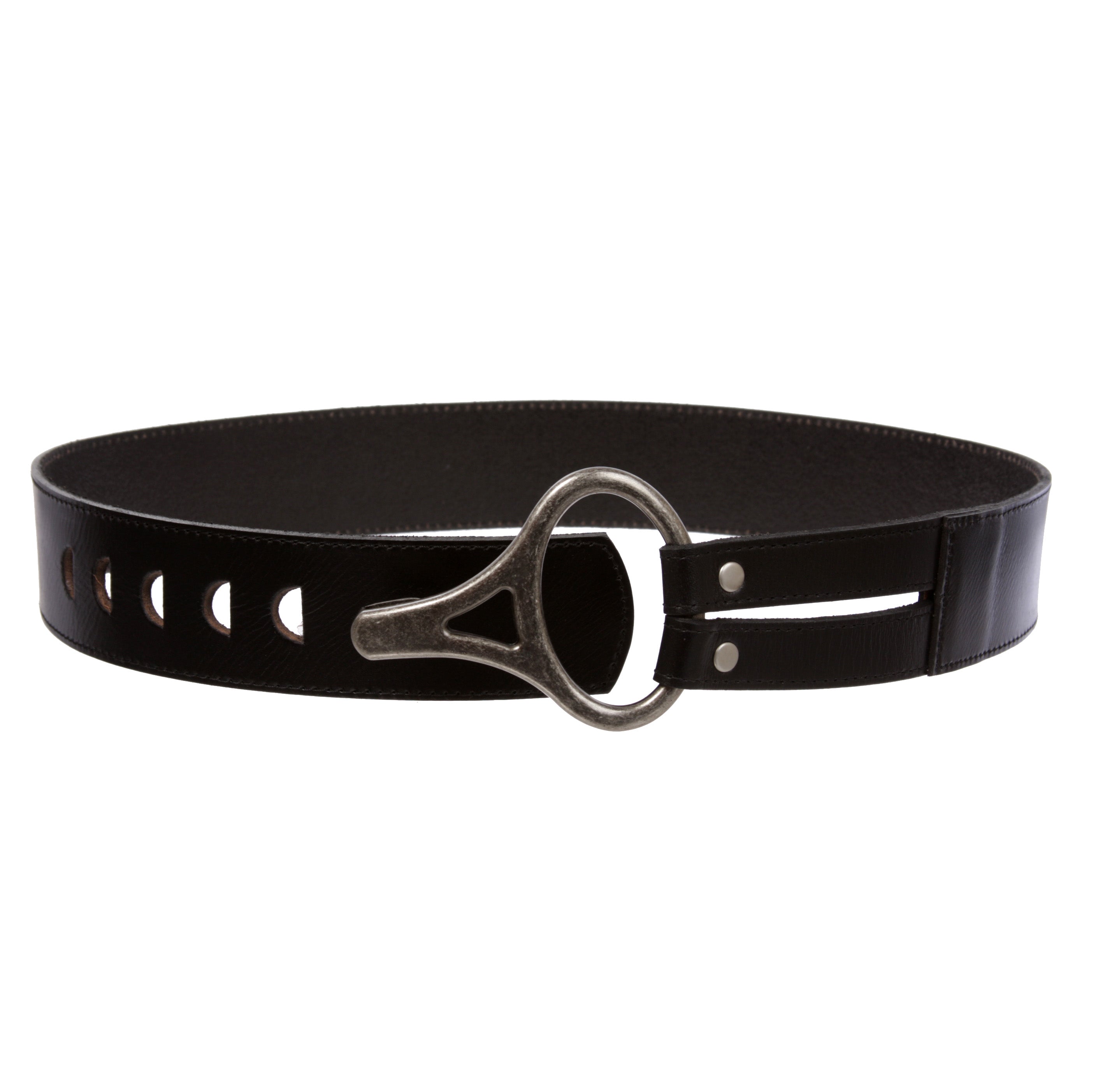 Womens High Waist Genuine Leather Belt With Hook Closure - OnlineBelts