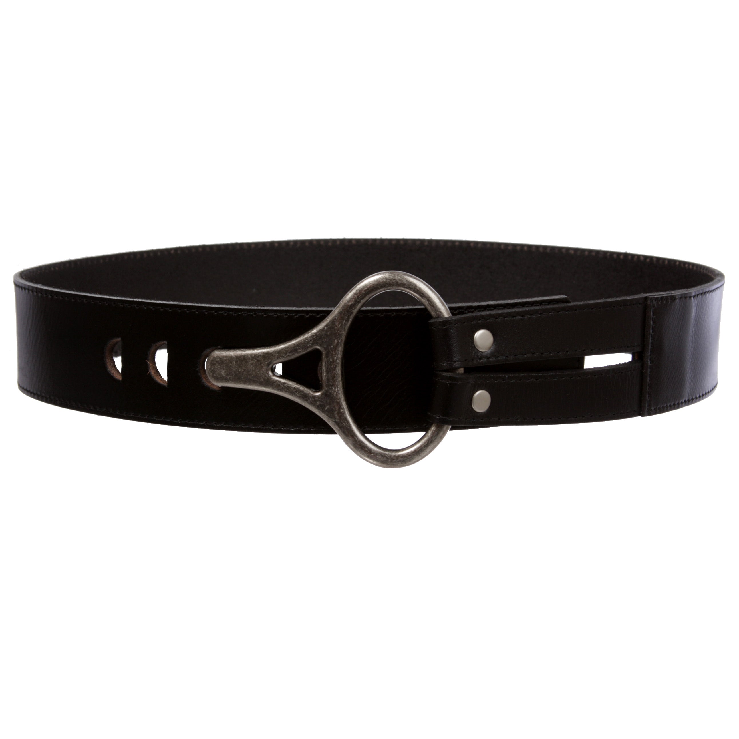 Womens High Waist Genuine Leather Belt With Hook Closure - OnlineBelts