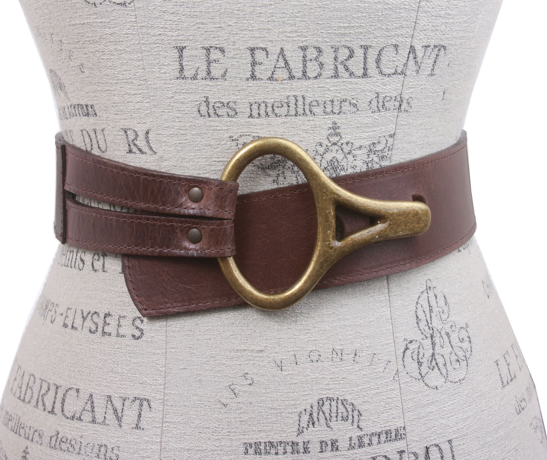 Womens High Waist Genuine Leather Belt With Hook Closure - OnlineBelts