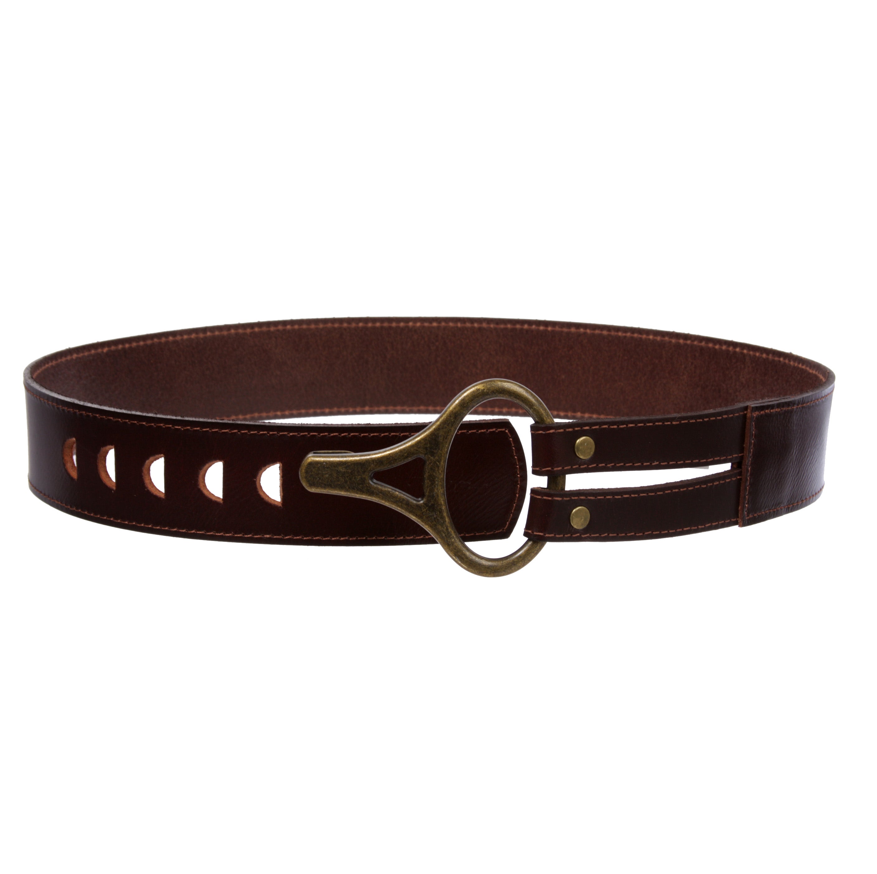 Womens High Waist Genuine Leather Belt With Hook Closure - OnlineBelts