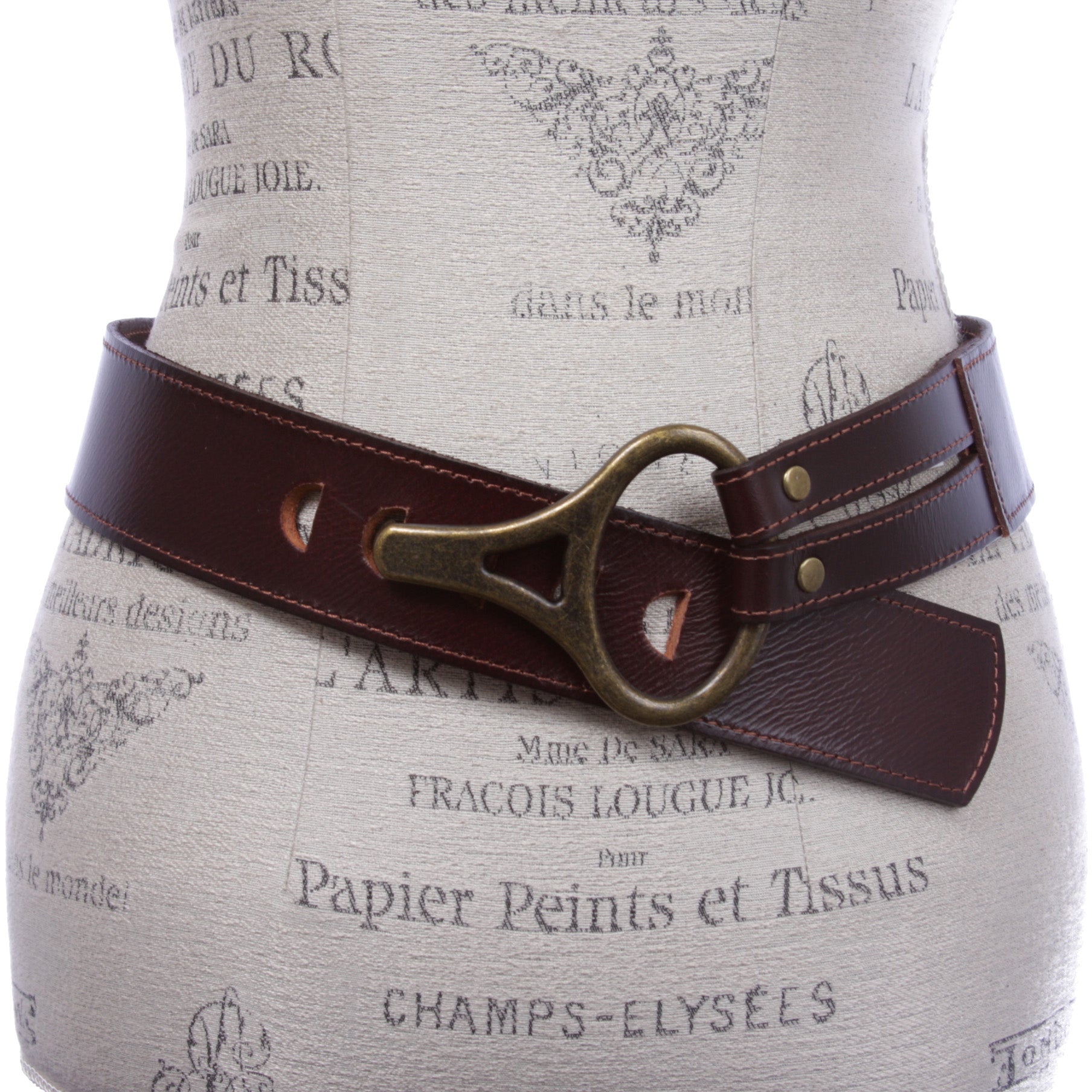 Womens High Waist Genuine Leather Belt With Hook Closure - OnlineBelts