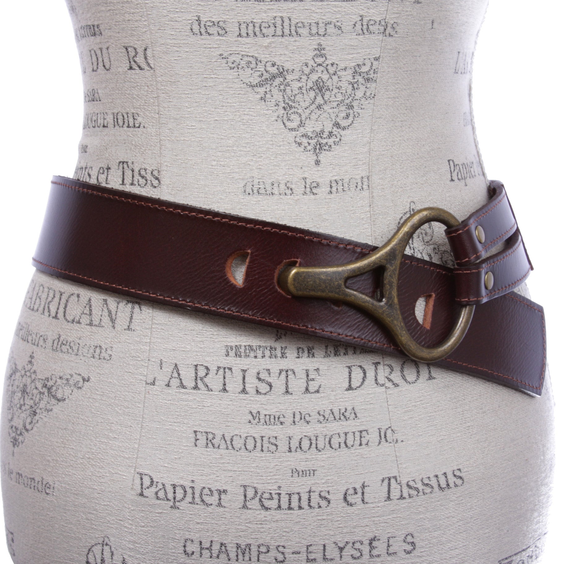 Womens High Waist Genuine Leather Belt With Hook Closure - OnlineBelts