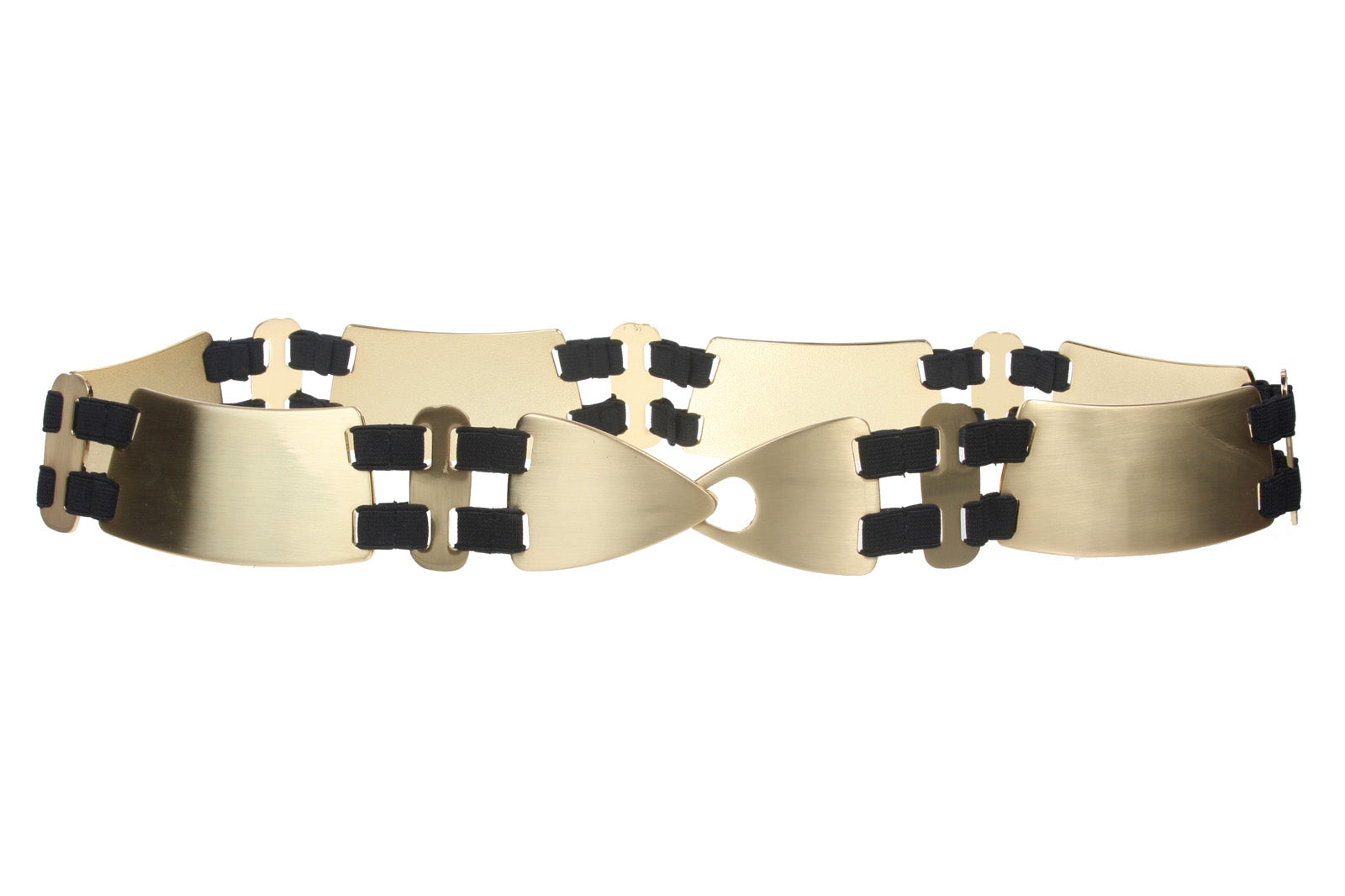 2" Wide Contour Comfort Stretchy Metal Linked Chain Belt with Hook Buckle - OnlineBelts