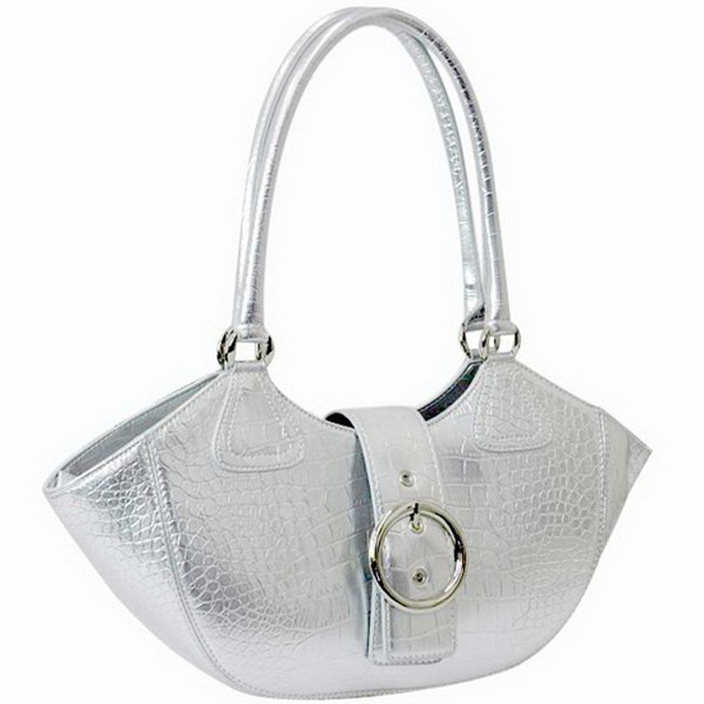 Alligator Textured Leather Look Like Fashion Shoulder Bag - OnlineBelts