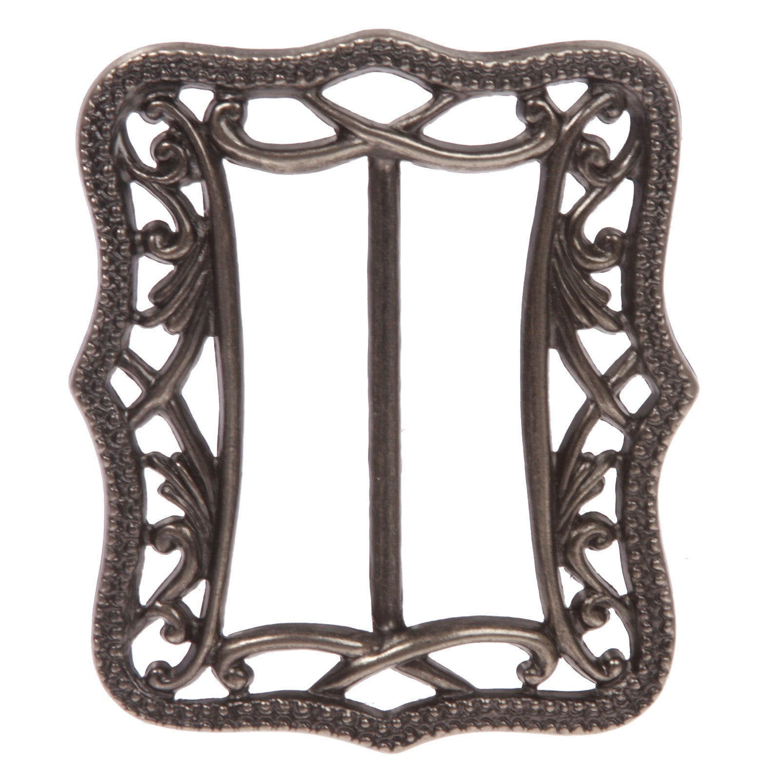 2 3/8" (60 mm) Rectangular Perforated Center Bar Prongless Belt Buckle - OnlineBelts