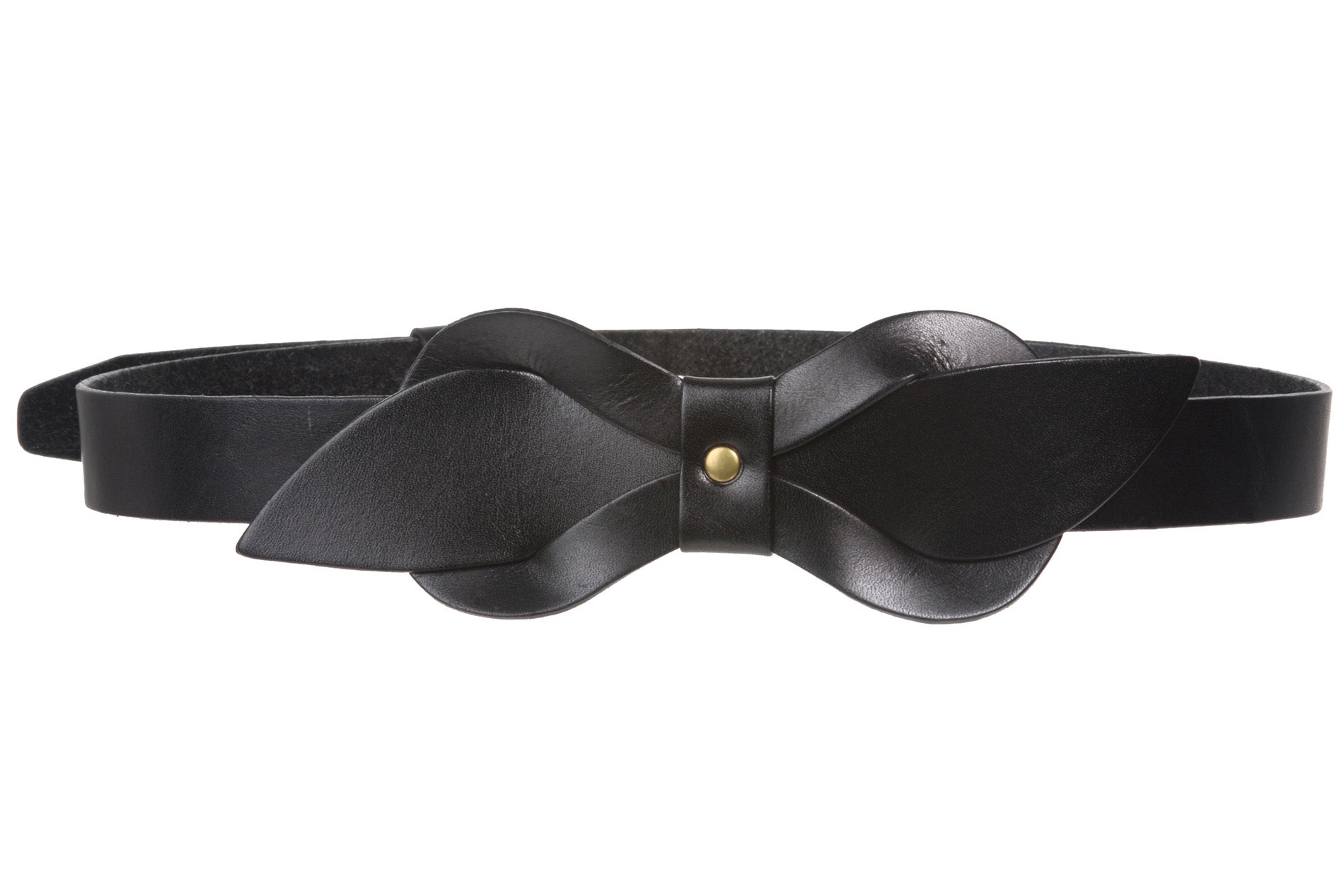 1 1/8" Waist Genuine Leather Belt with Bow Front Detail - OnlineBelts