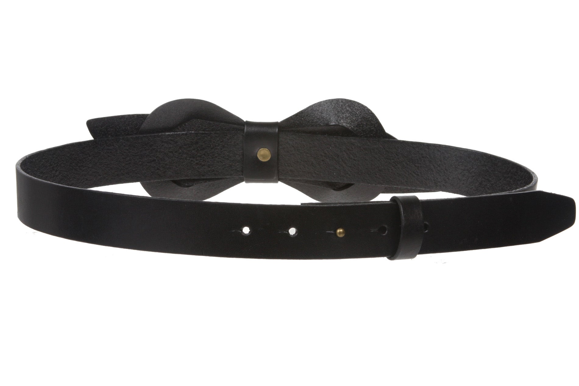 1 1/8" Waist Genuine Leather Belt with Bow Front Detail - OnlineBelts