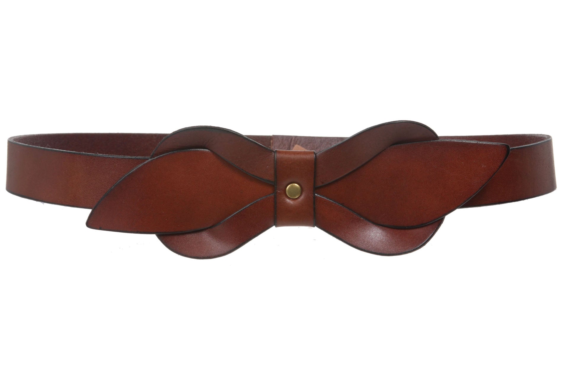 1 1/8" Waist Genuine Leather Belt with Bow Front Detail - OnlineBelts