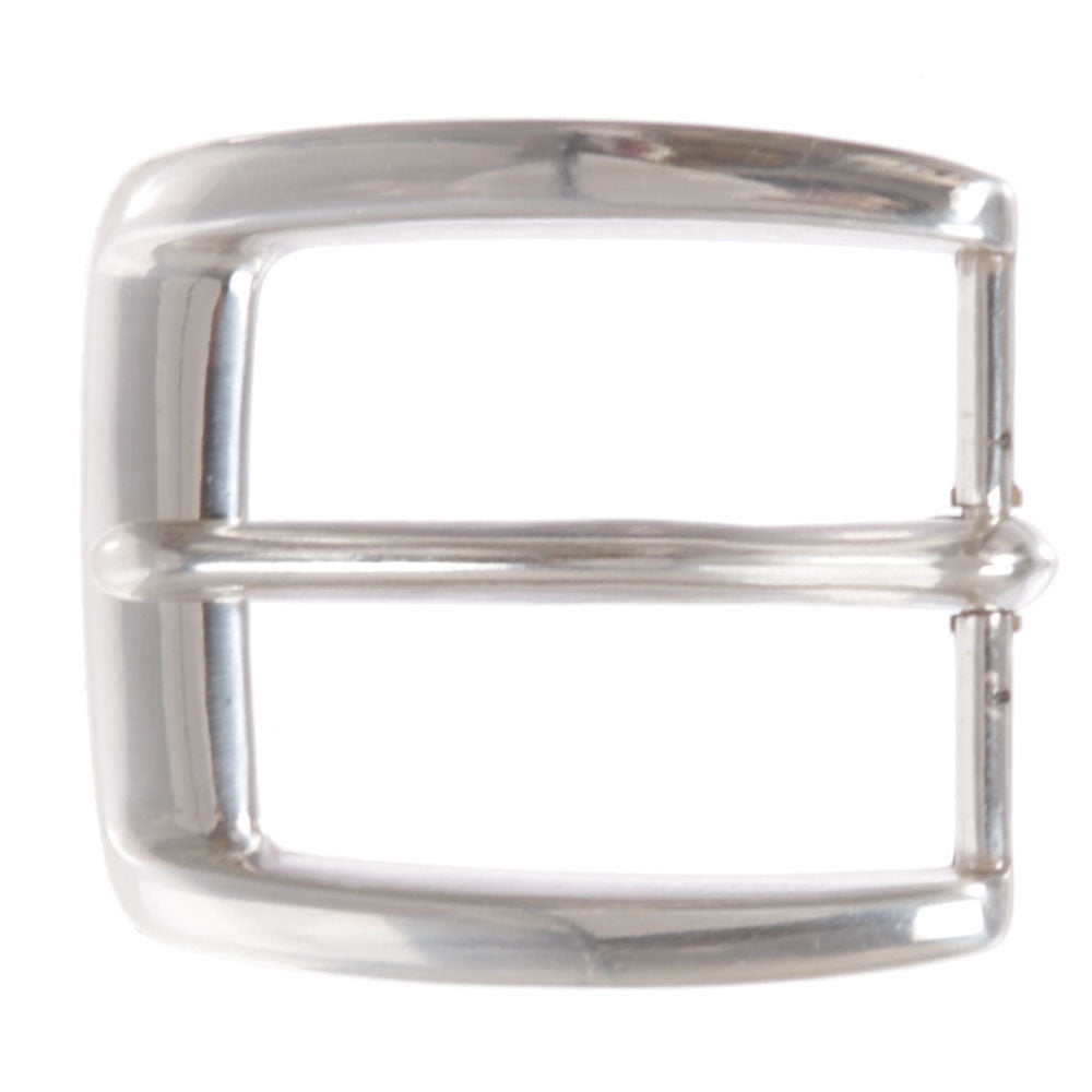 1 5/8" (40 mm) Silver Tone Rectangular Single Prong Belt Buckle - OnlineBelts